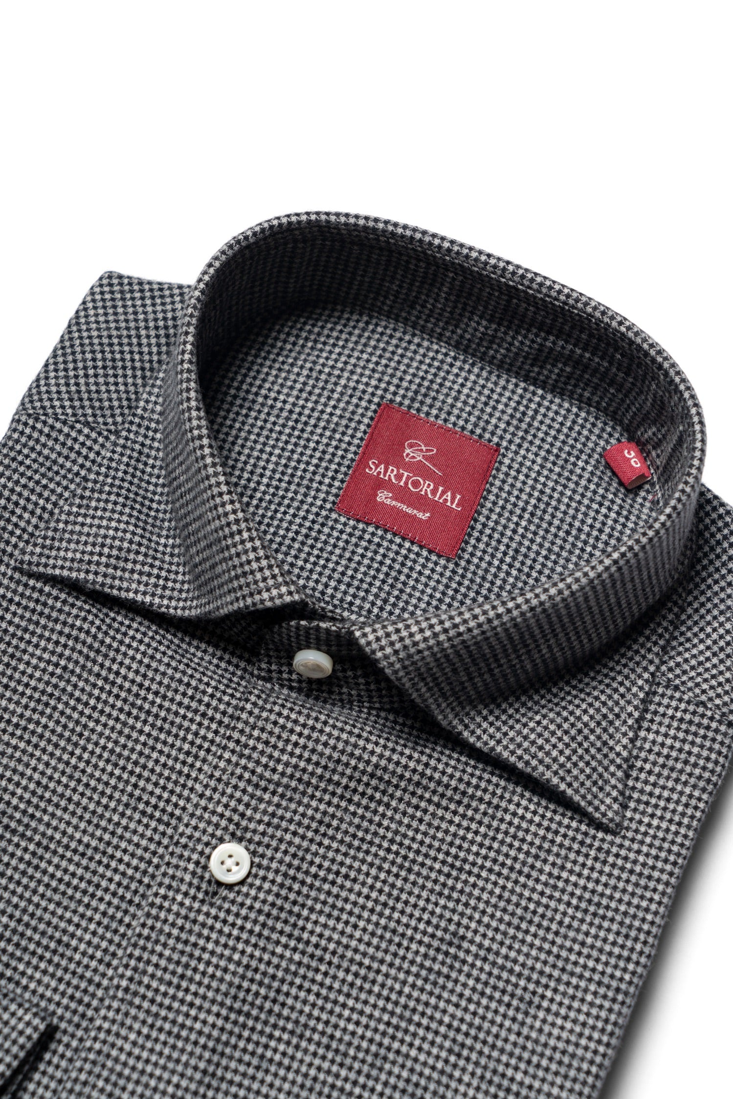 Houndstooth Cotton Yakwool Flannel Shirt 2