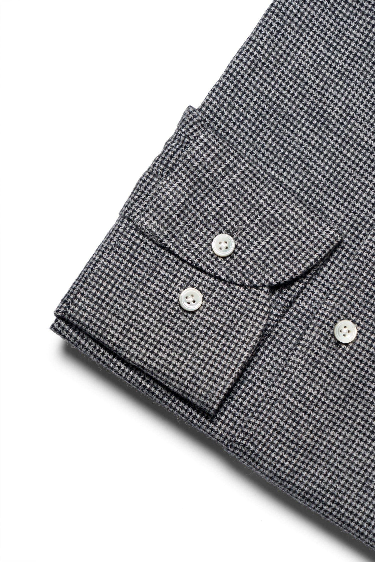 Houndstooth Cotton Yakwool Flannel Shirt 2