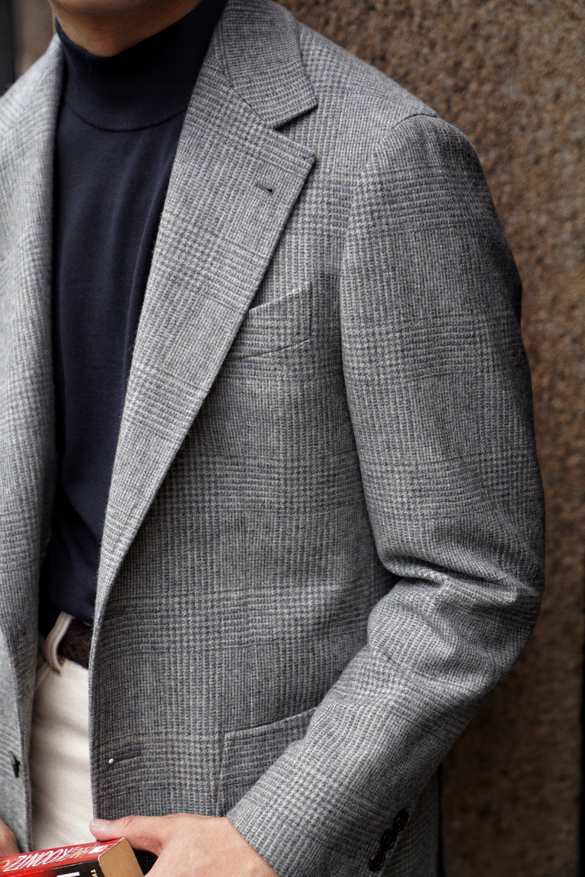 Grey Glen Check Wool Silk Tweed Jacket #929