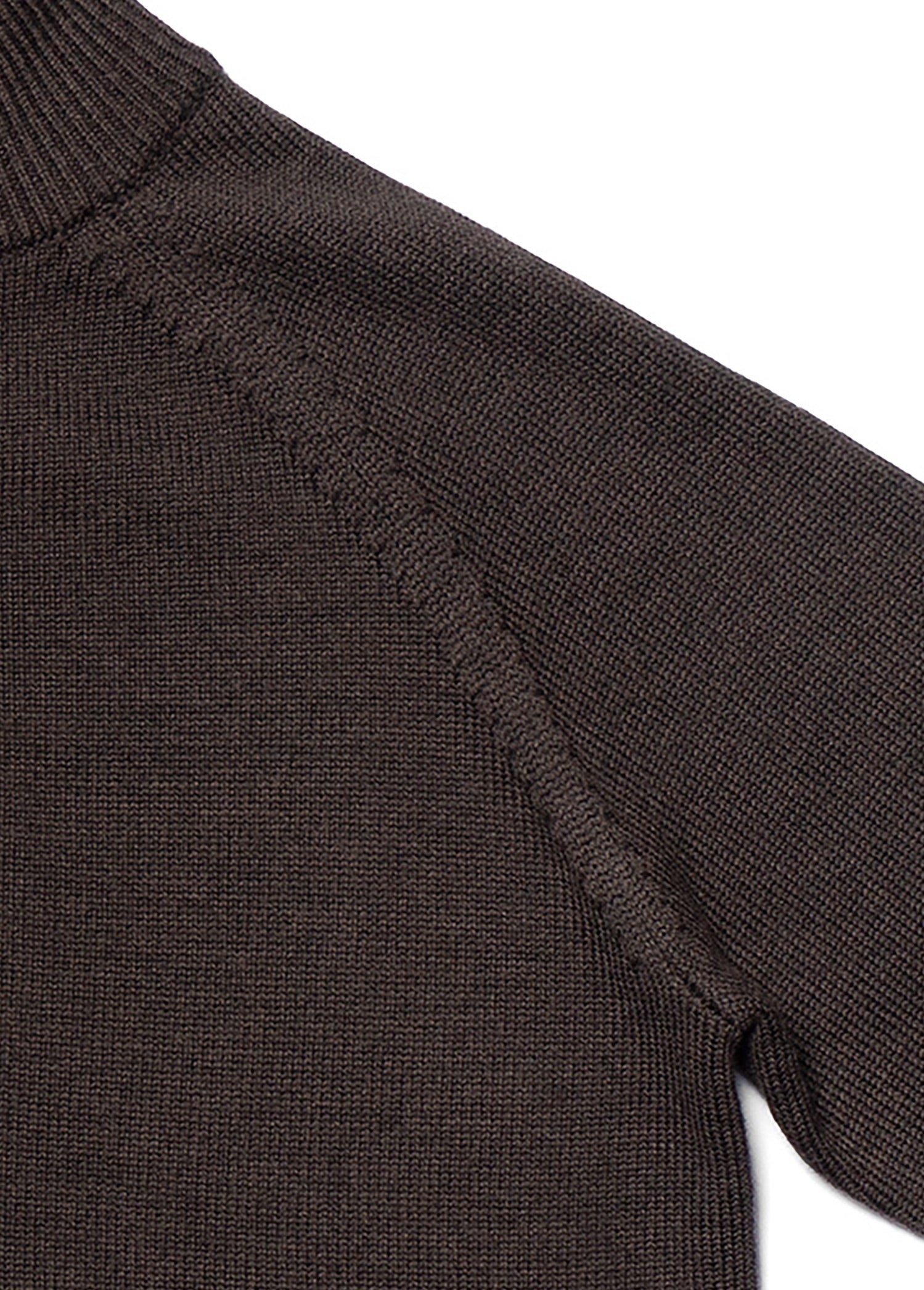 Brown 17 Micron Wool Zip Cardigan
