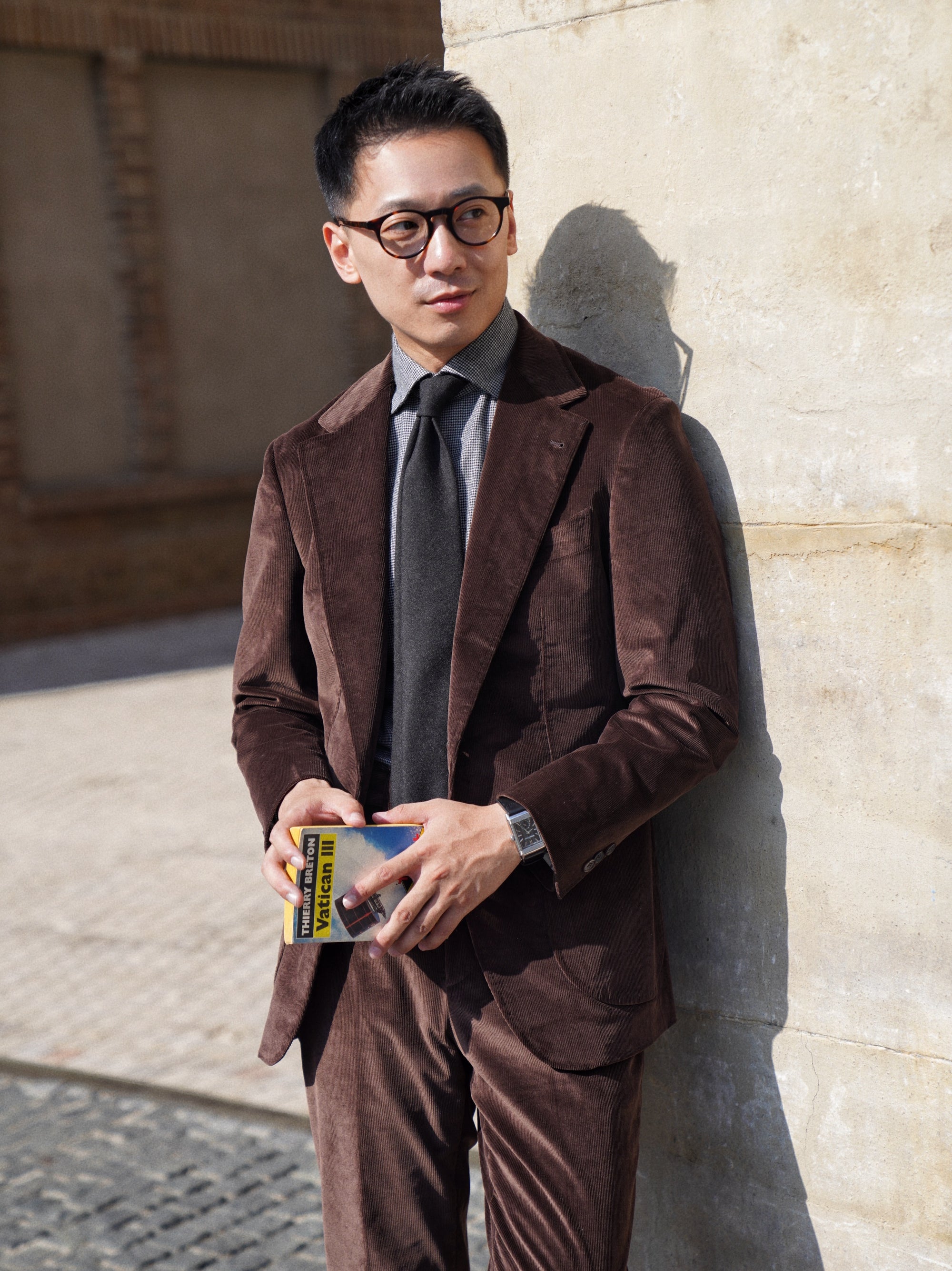 Brown Khaki Corduroy Suit #744