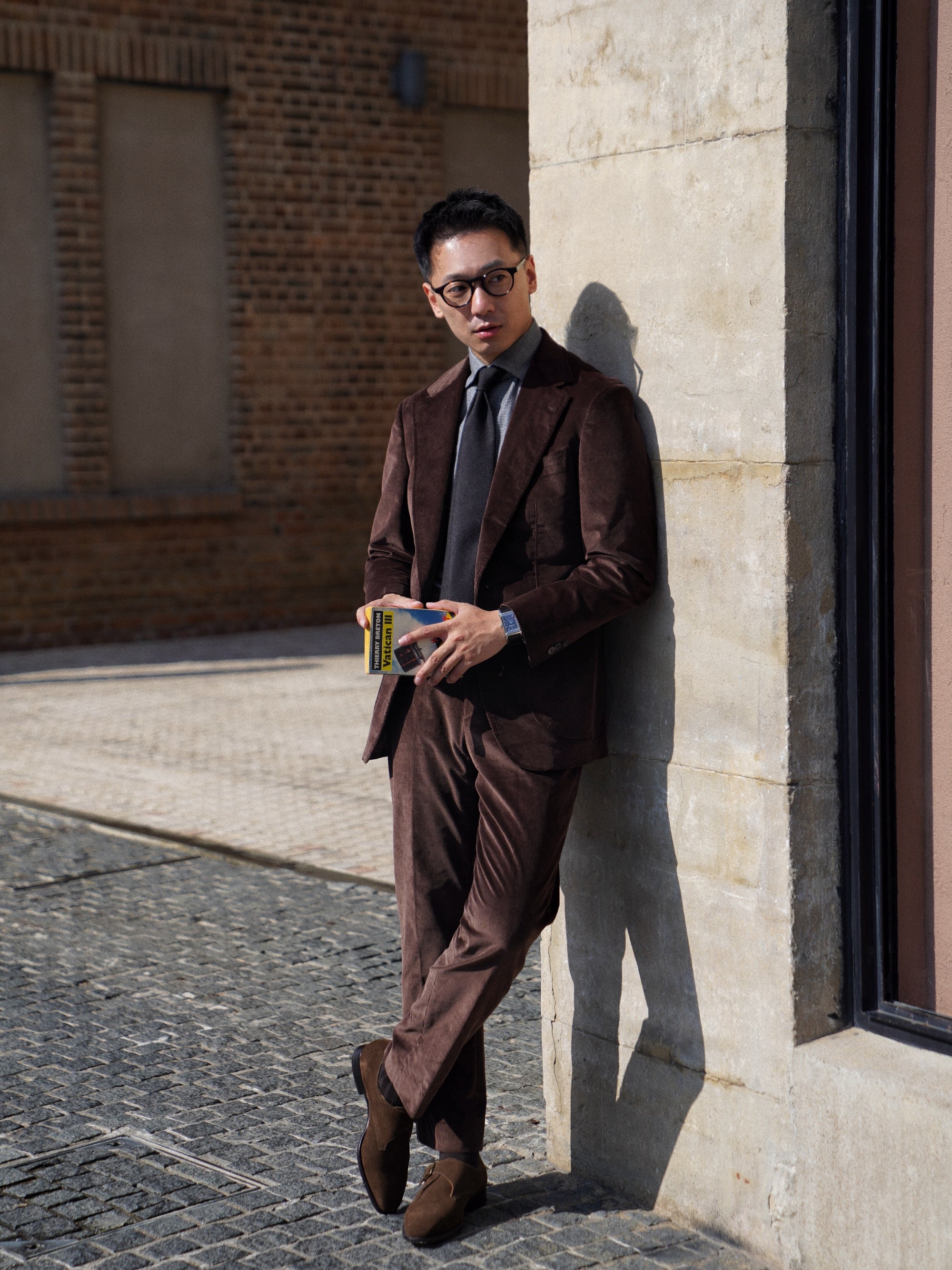 Brown Khaki Corduroy Suit #744