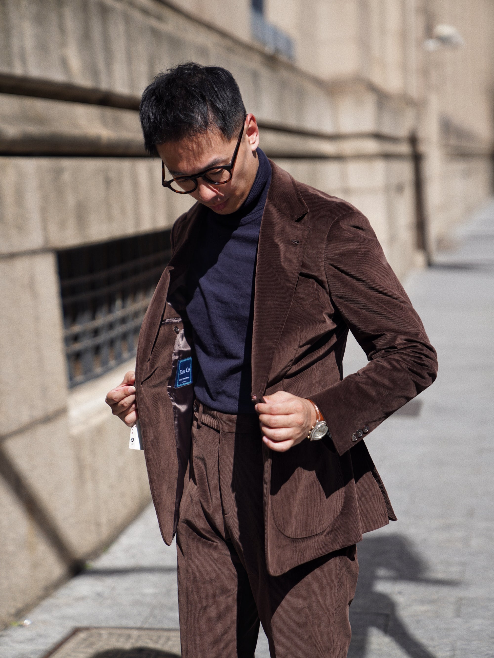 Brown Khaki Corduroy Suit #744