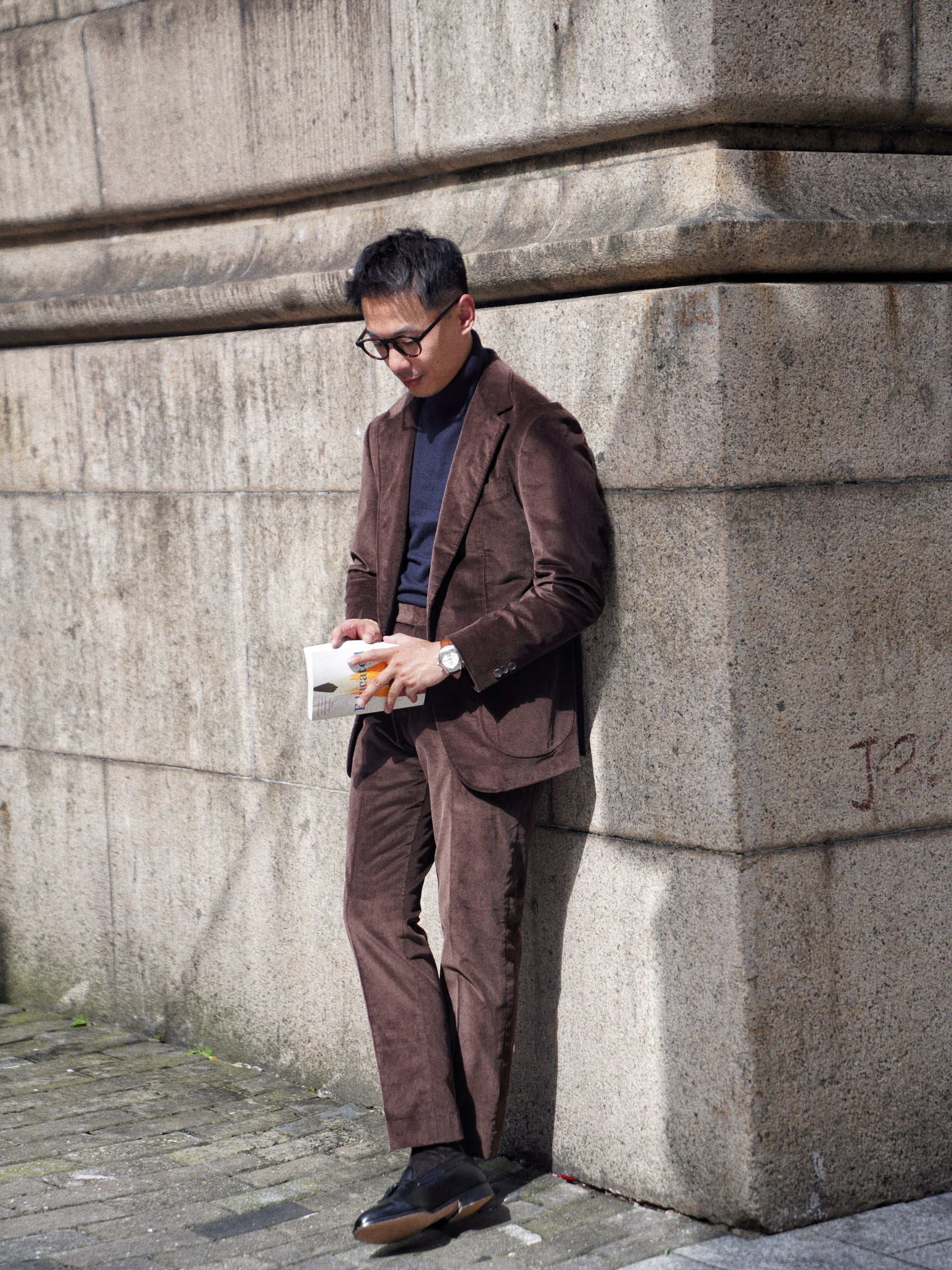 Brown Khaki Corduroy Suit #744