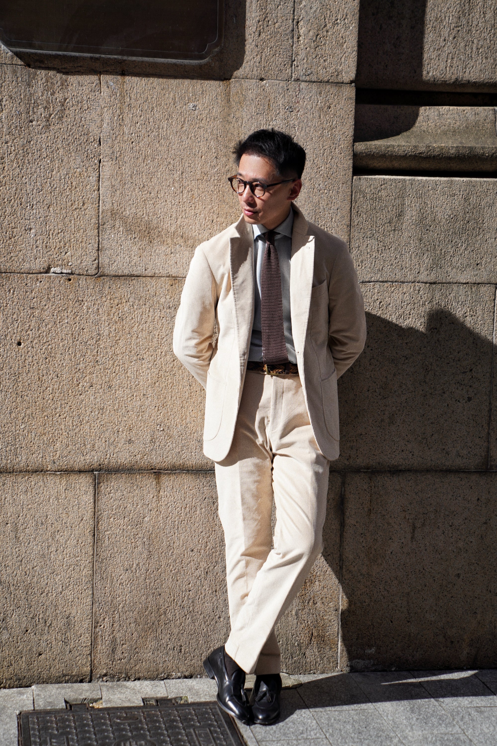 Light Khaki Corduroy Suit #742