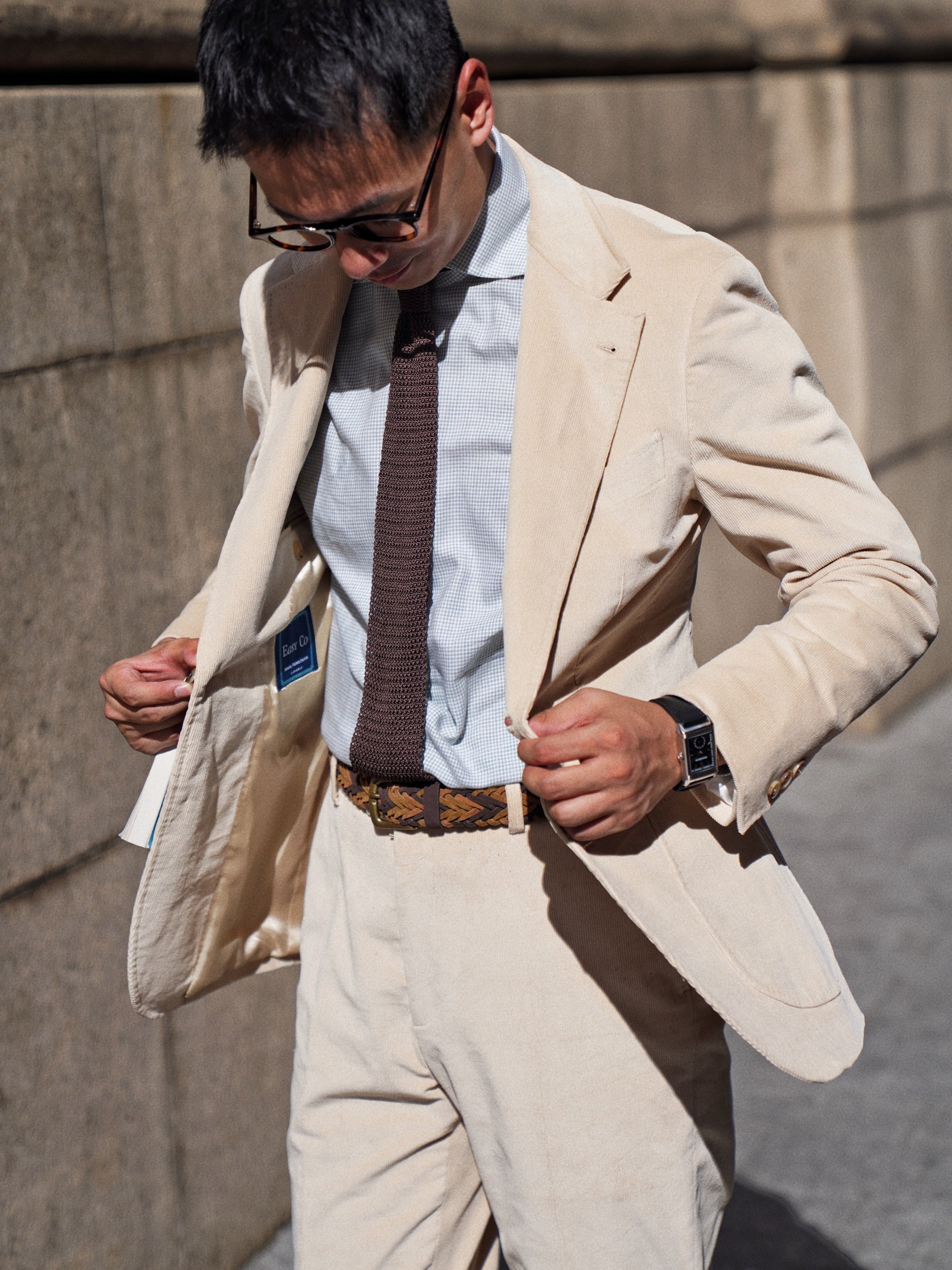 Light Khaki Corduroy Suit #742