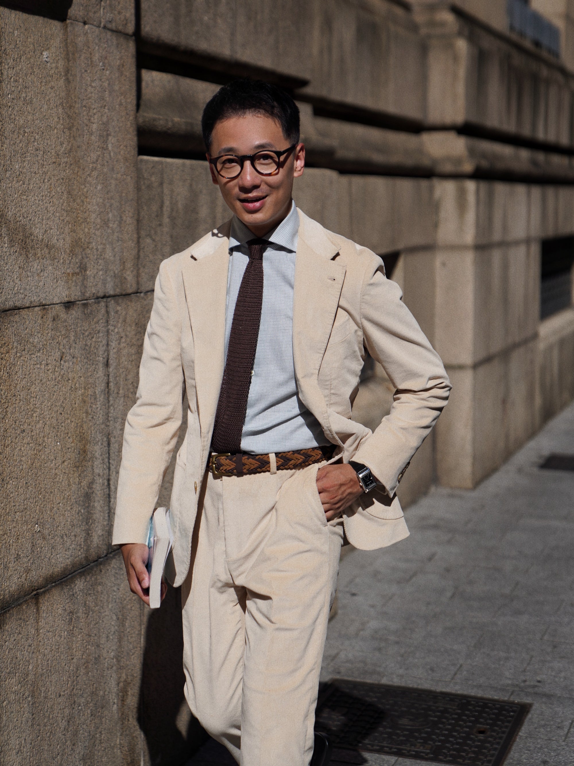 Light Khaki Corduroy Suit #742