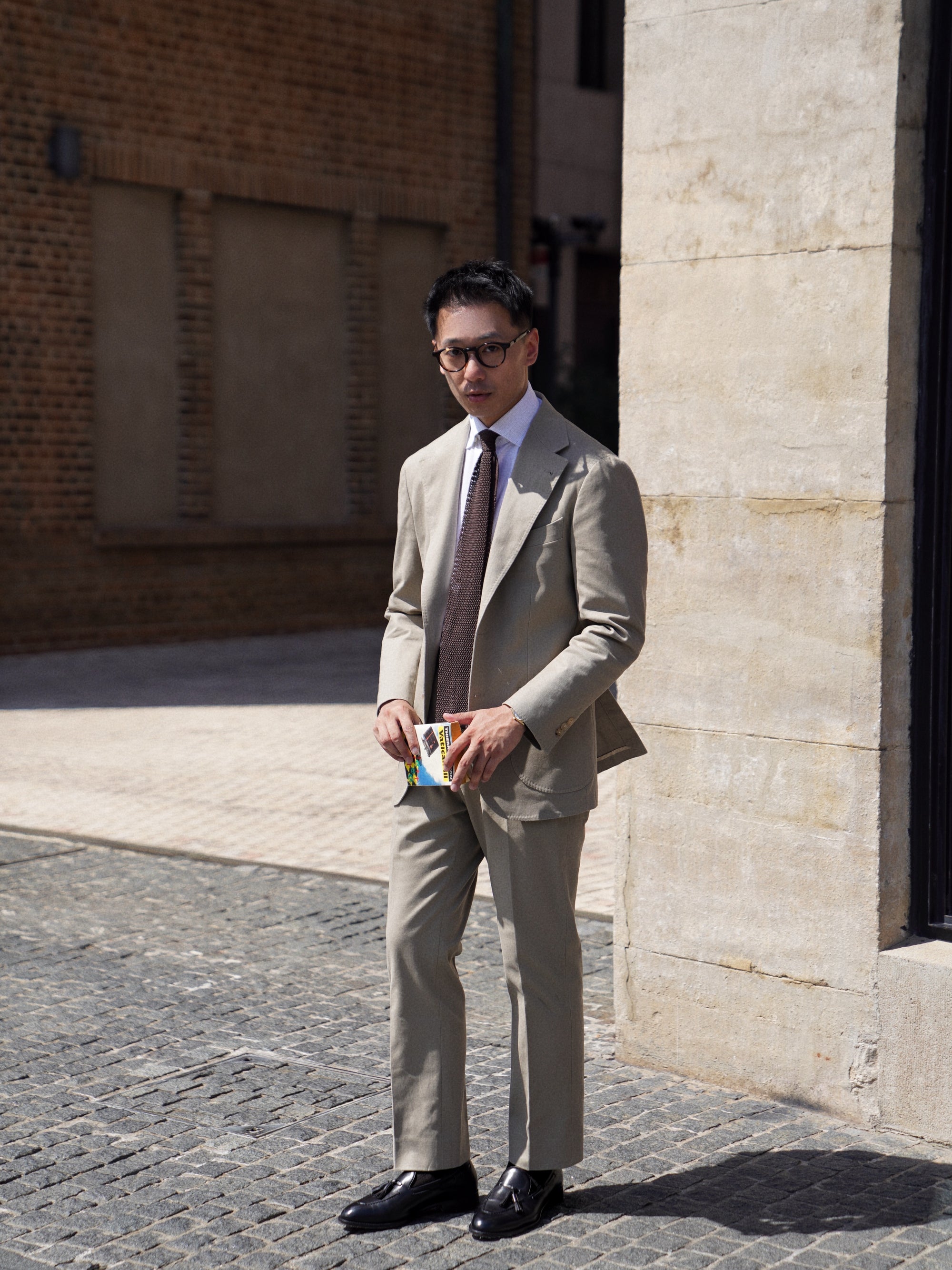 Olive Cotton Blending Suit #942