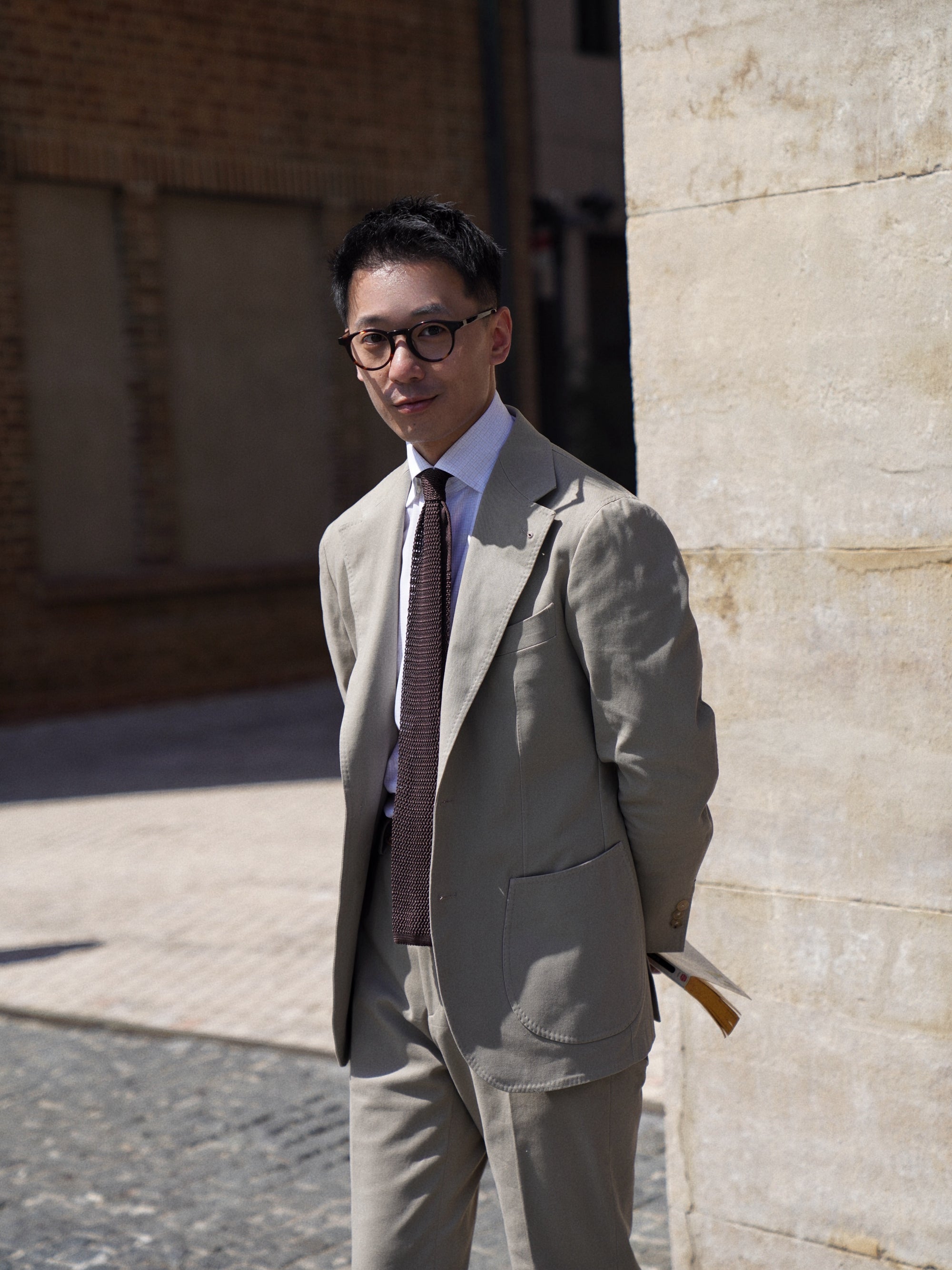 Olive Cotton Blending Suit #942