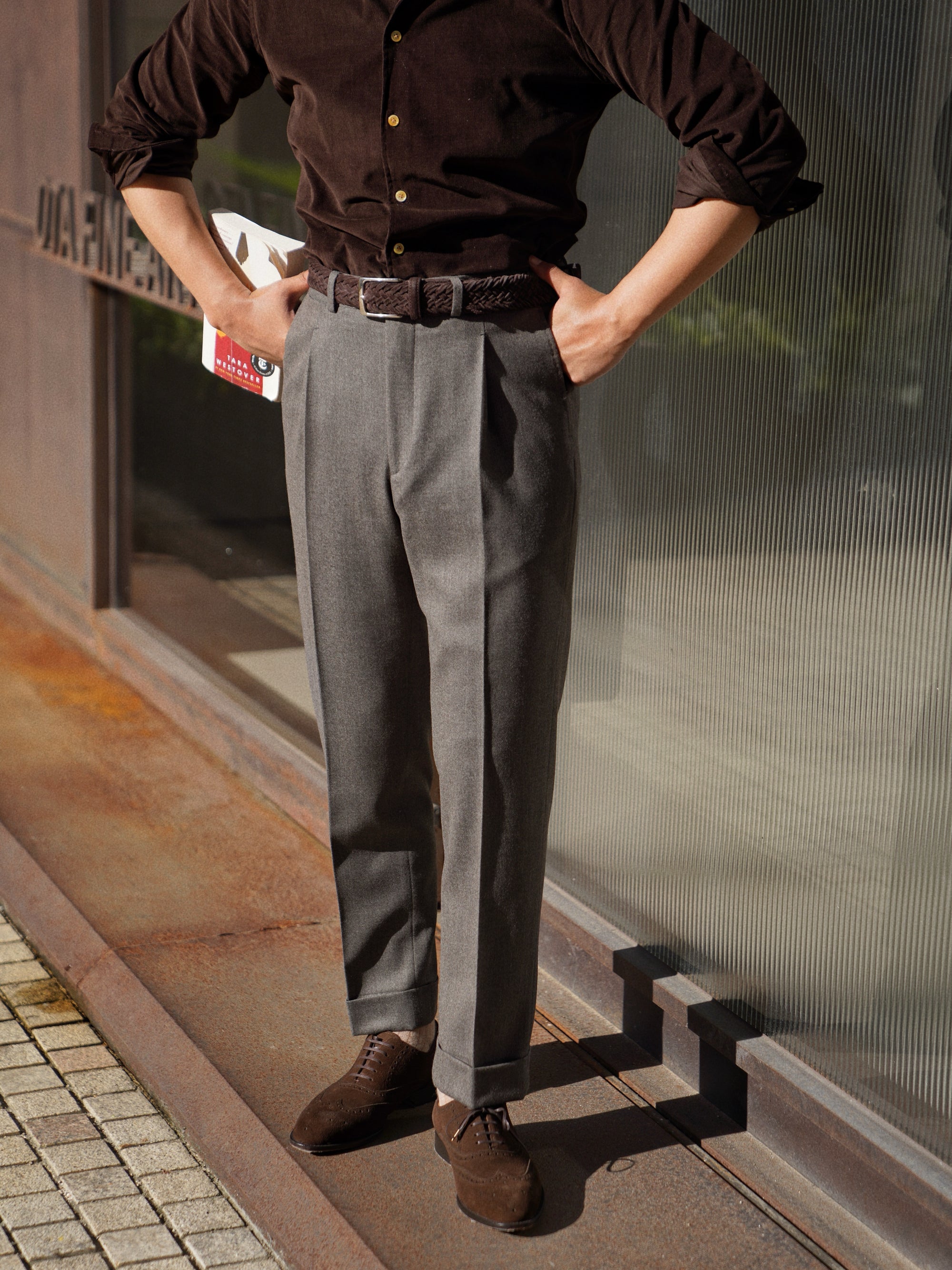 Grey/Taupe Cord Flannel Trousers #892 #893
