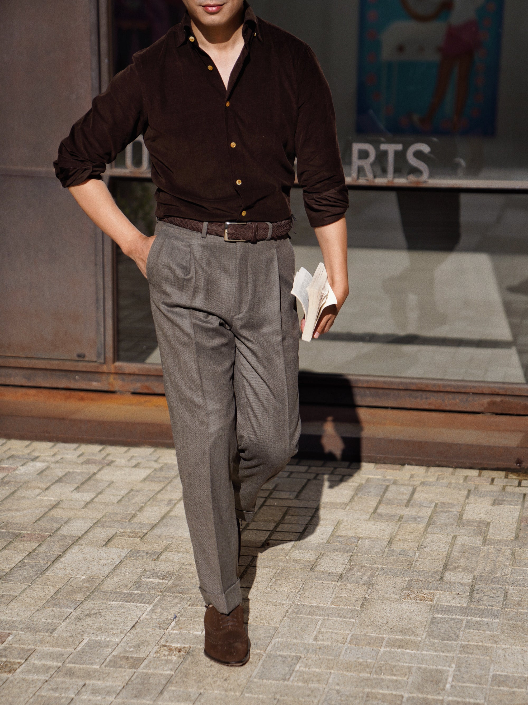 Grey/Taupe Cord Flannel Trousers #892 #893