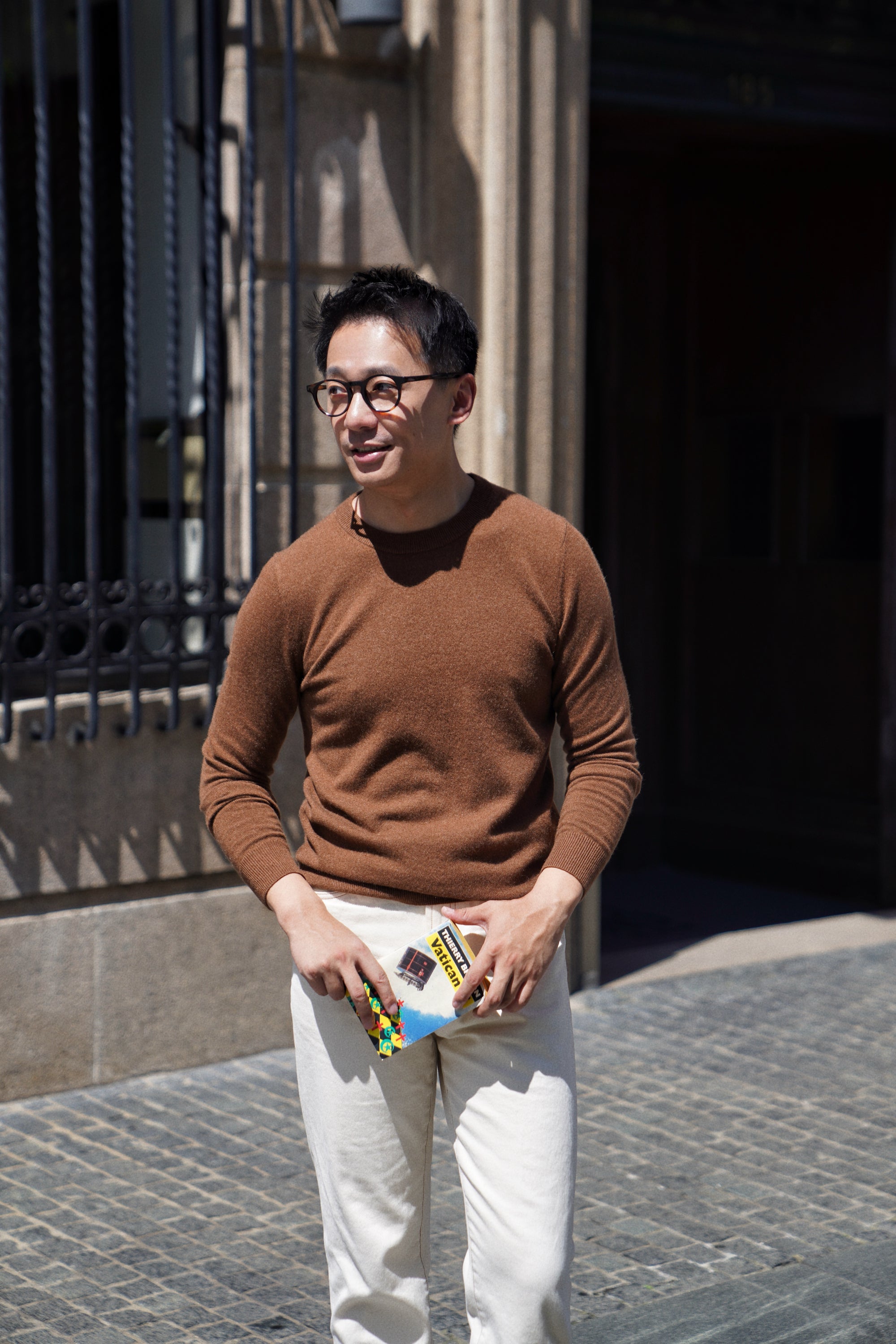 Camel / Brown Cashmere Crew Neck Jumper