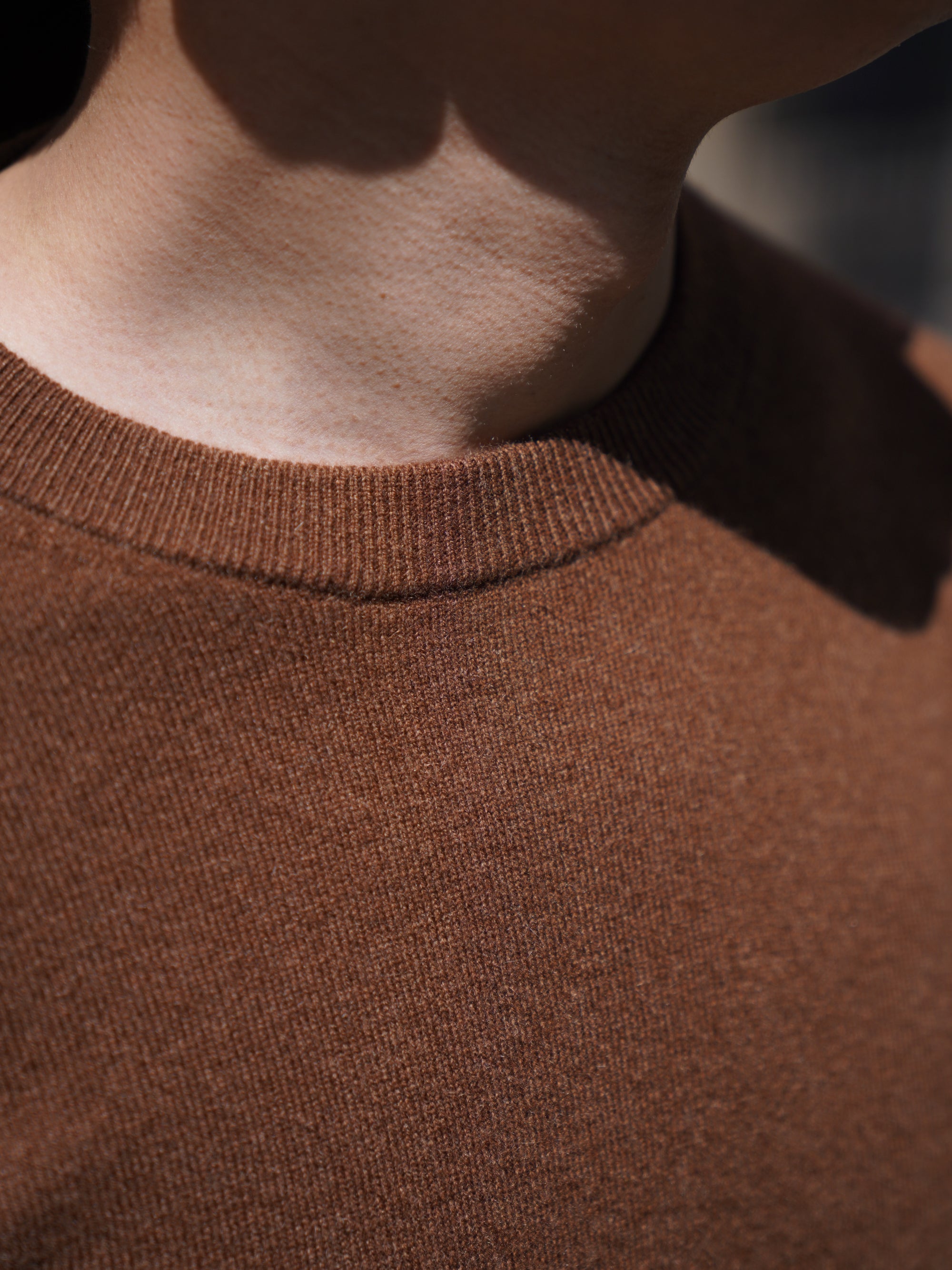 Camel / Brown Cashmere Crew Neck Jumper
