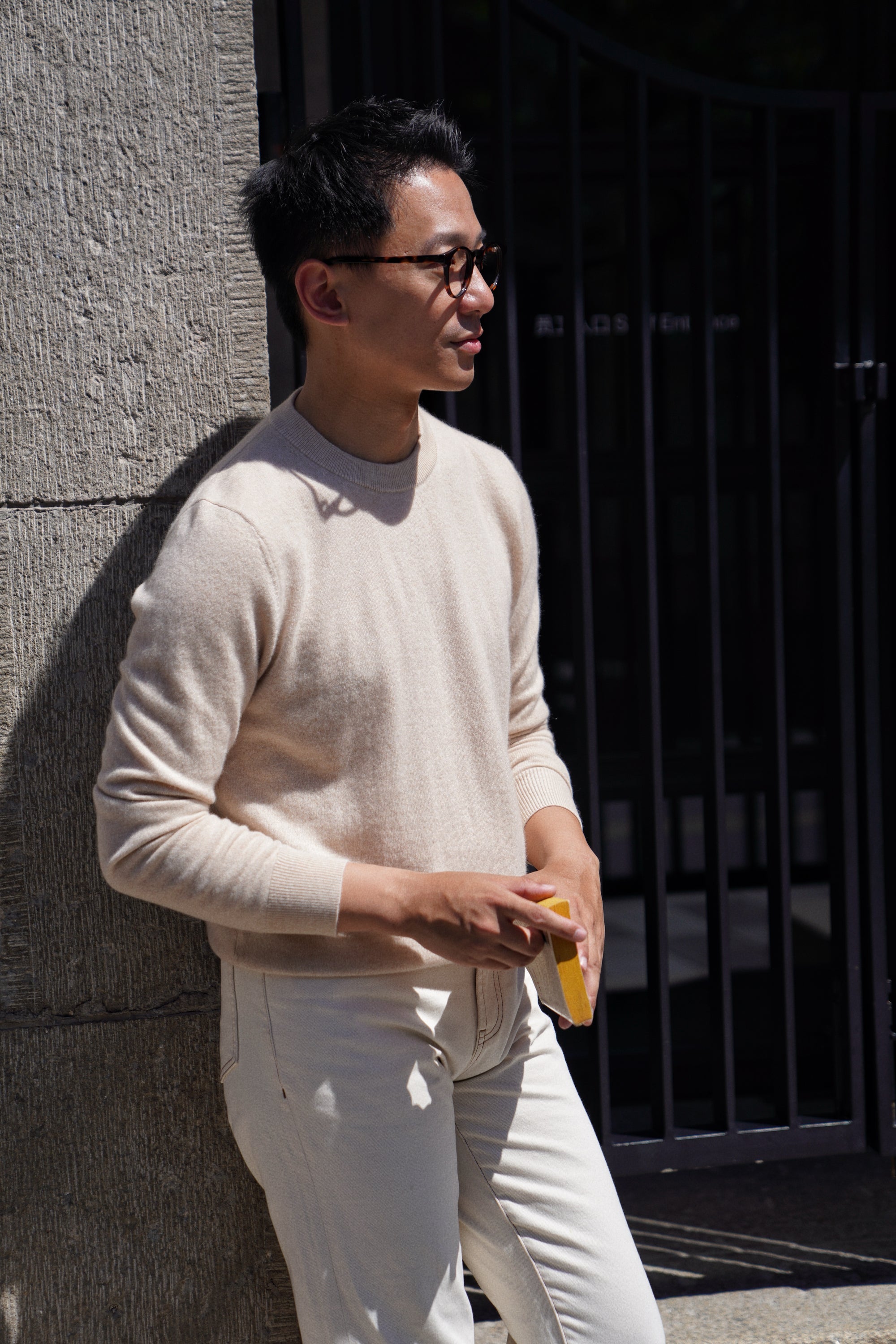 Camel / Brown Cashmere Crew Neck Jumper