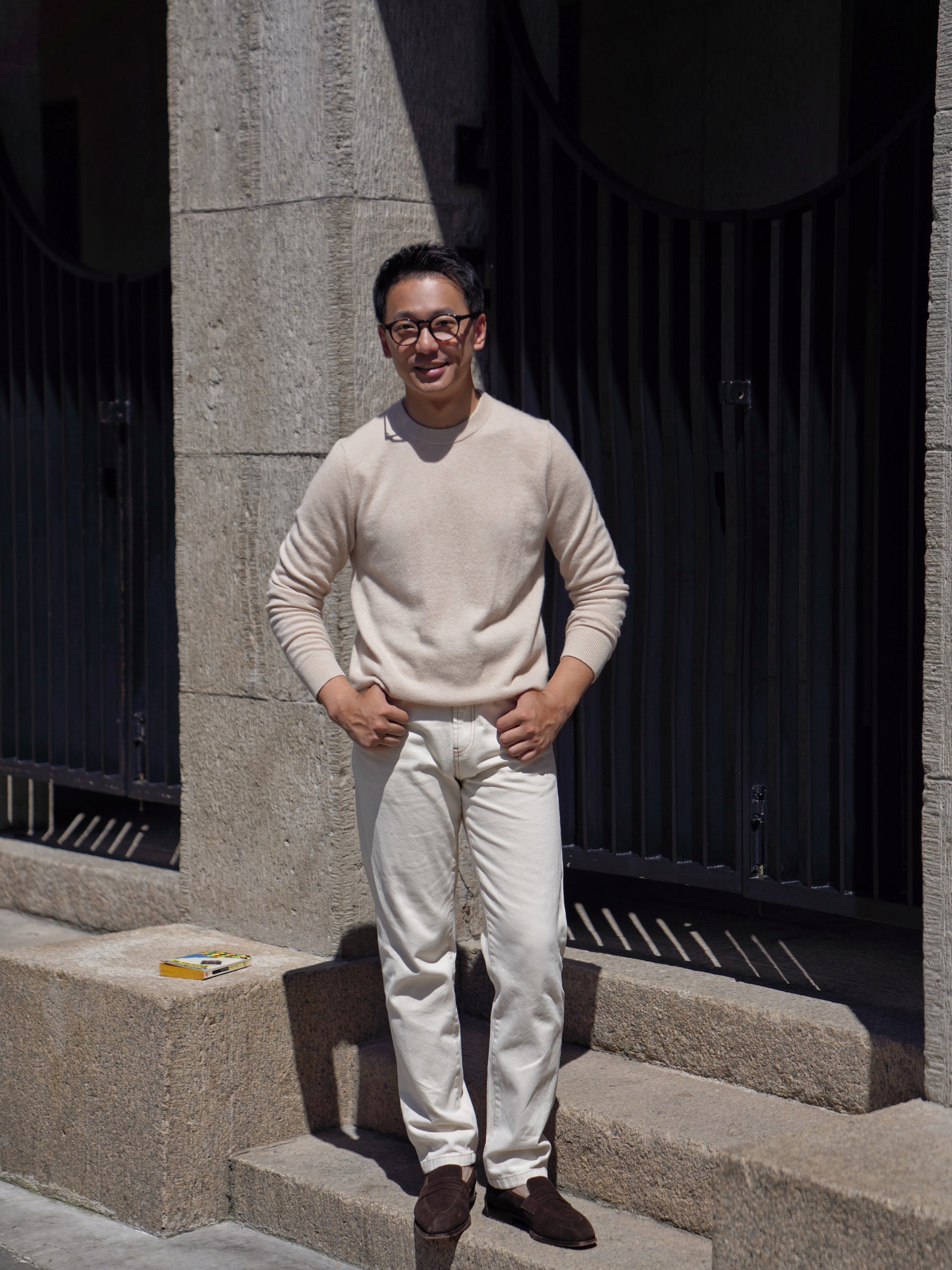 Camel / Brown Cashmere Crew Neck Jumper