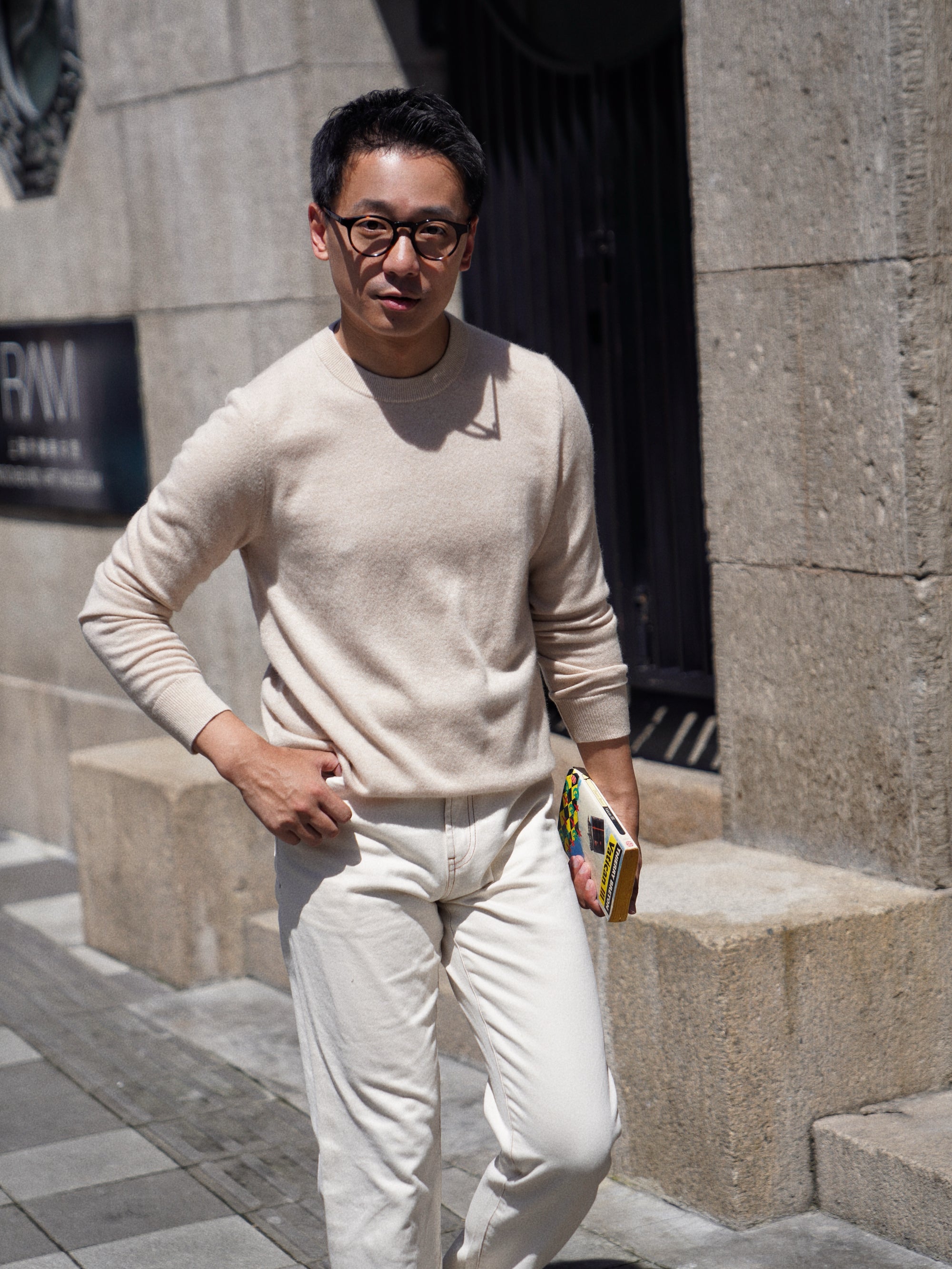Camel / Brown Cashmere Crew Neck Jumper