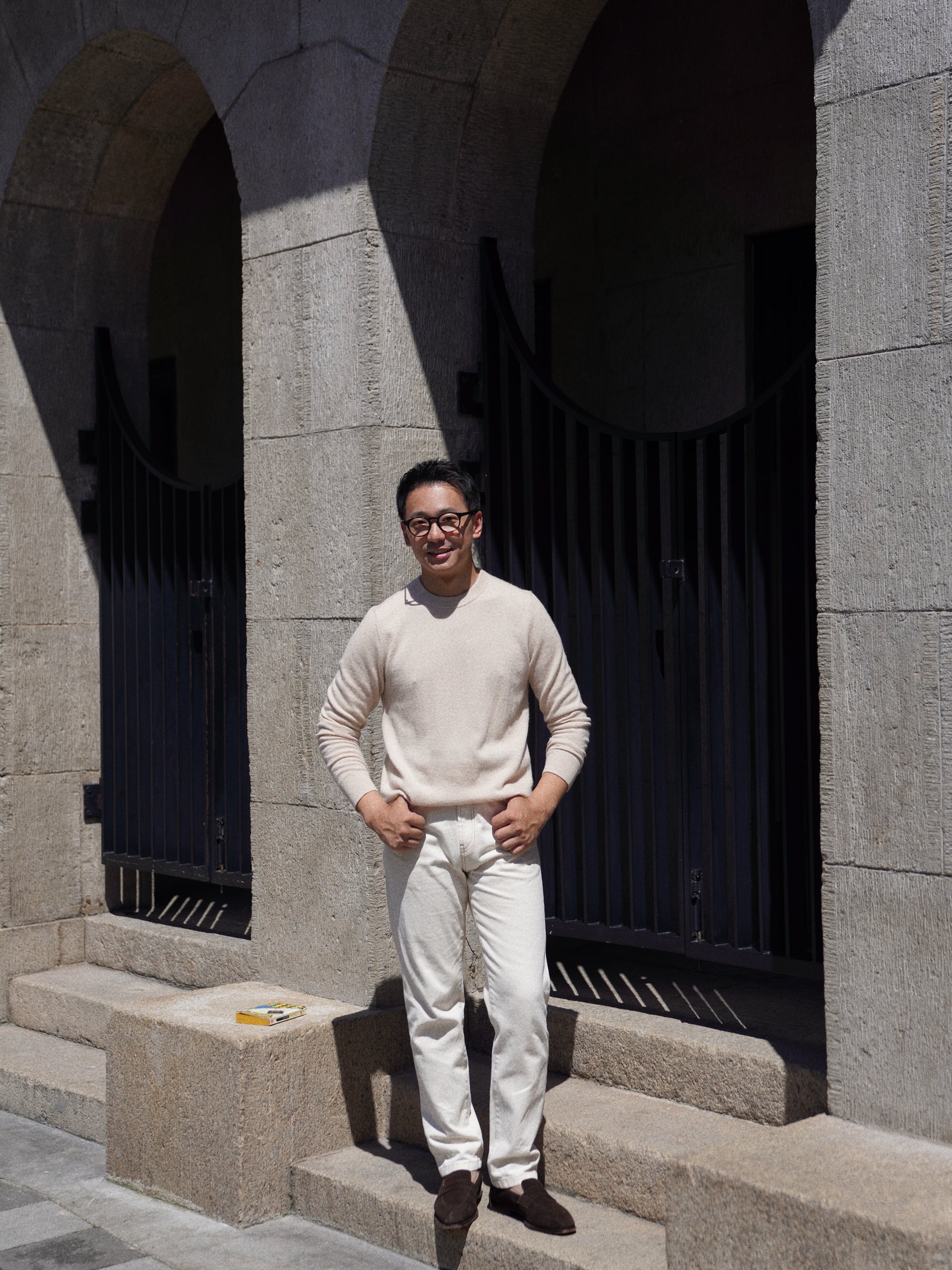 Camel / Brown Cashmere Crew Neck Jumper