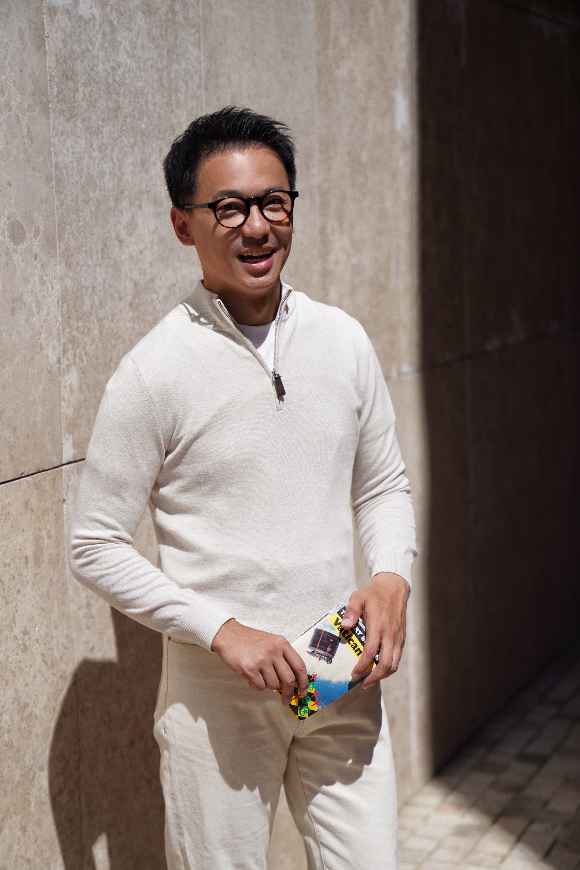 Cotton Wool Blending Half Zip Jumper