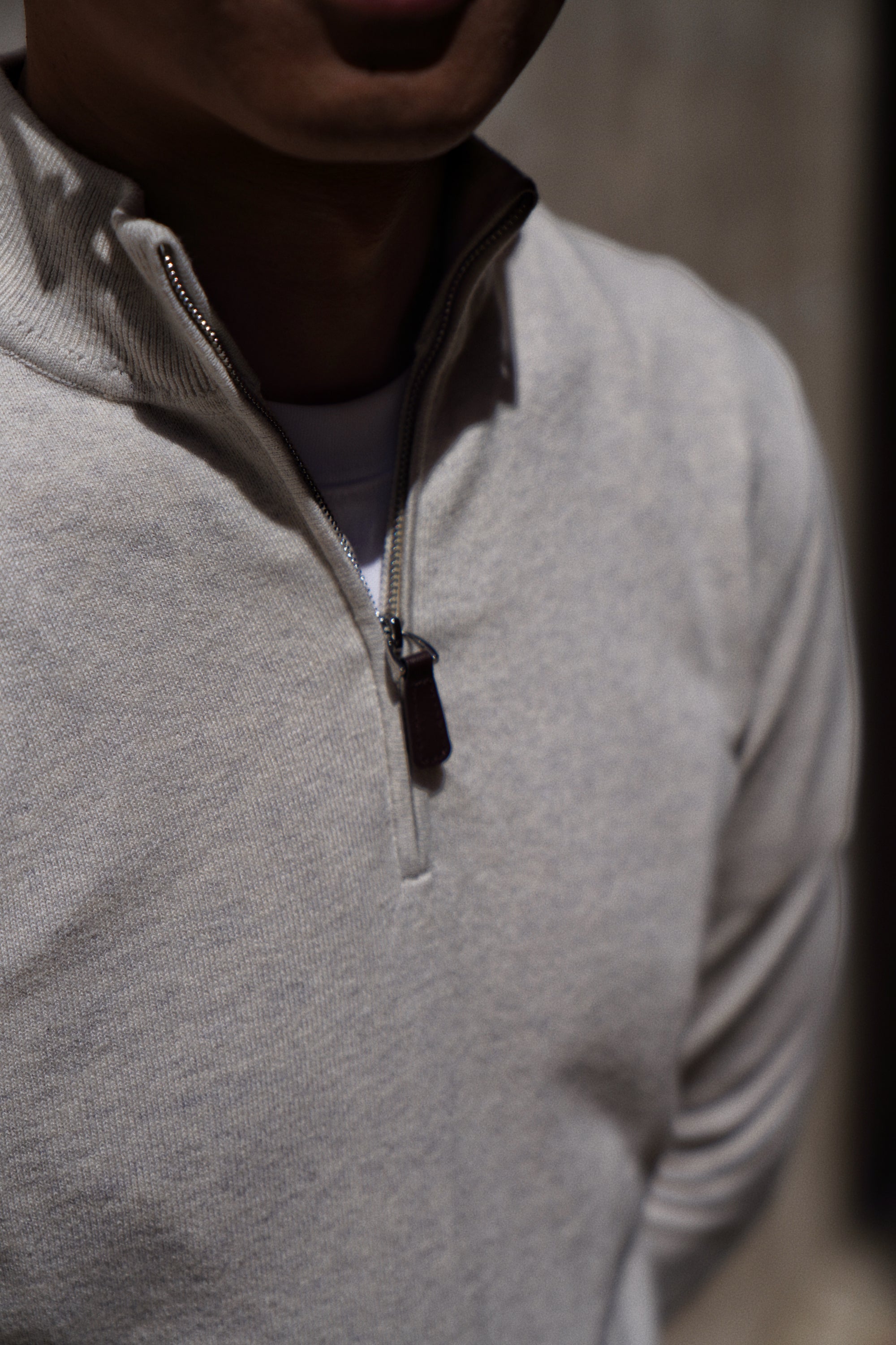 Cotton Wool Blending Half Zip Jumper