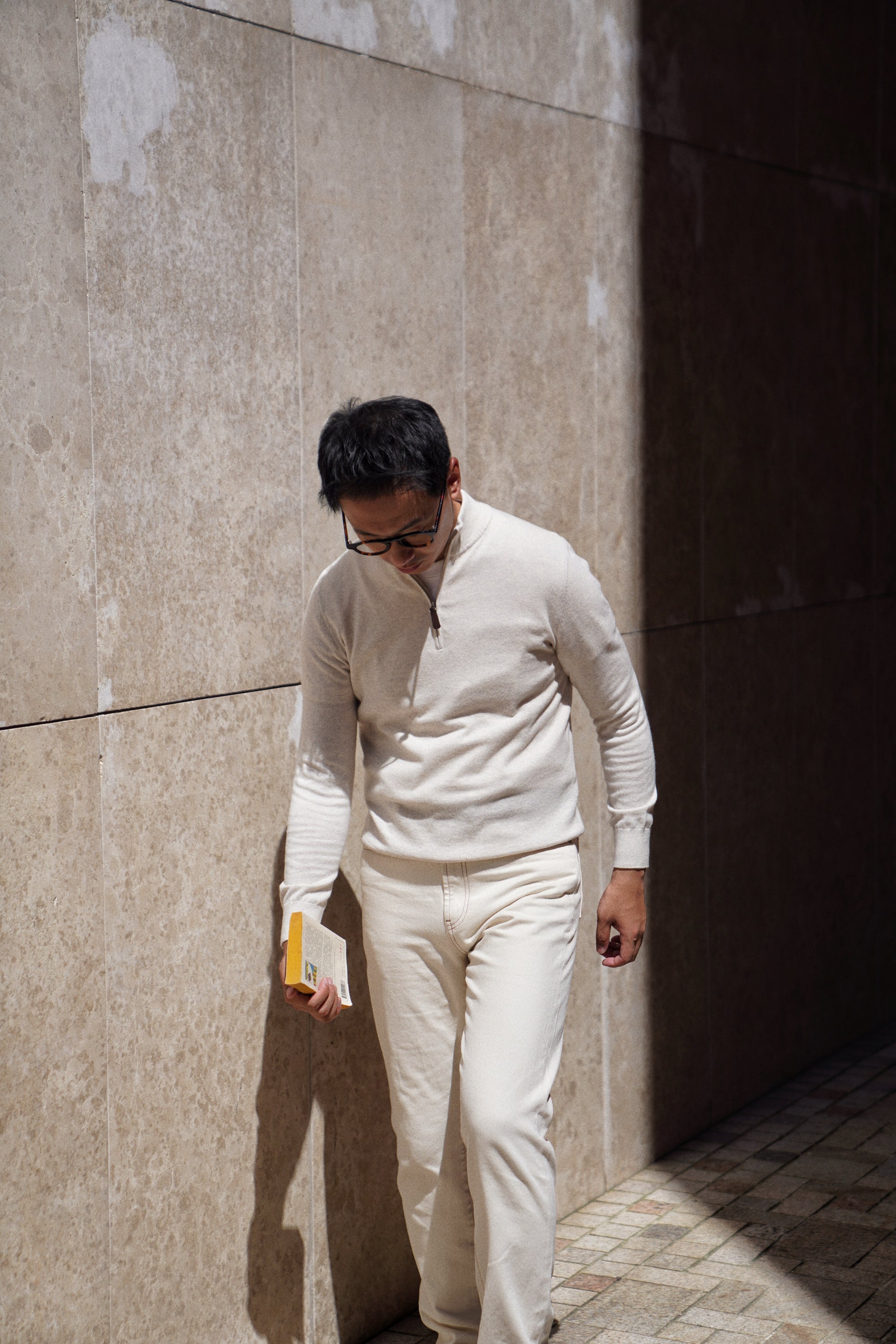 Cotton Wool Blending Half Zip Jumper