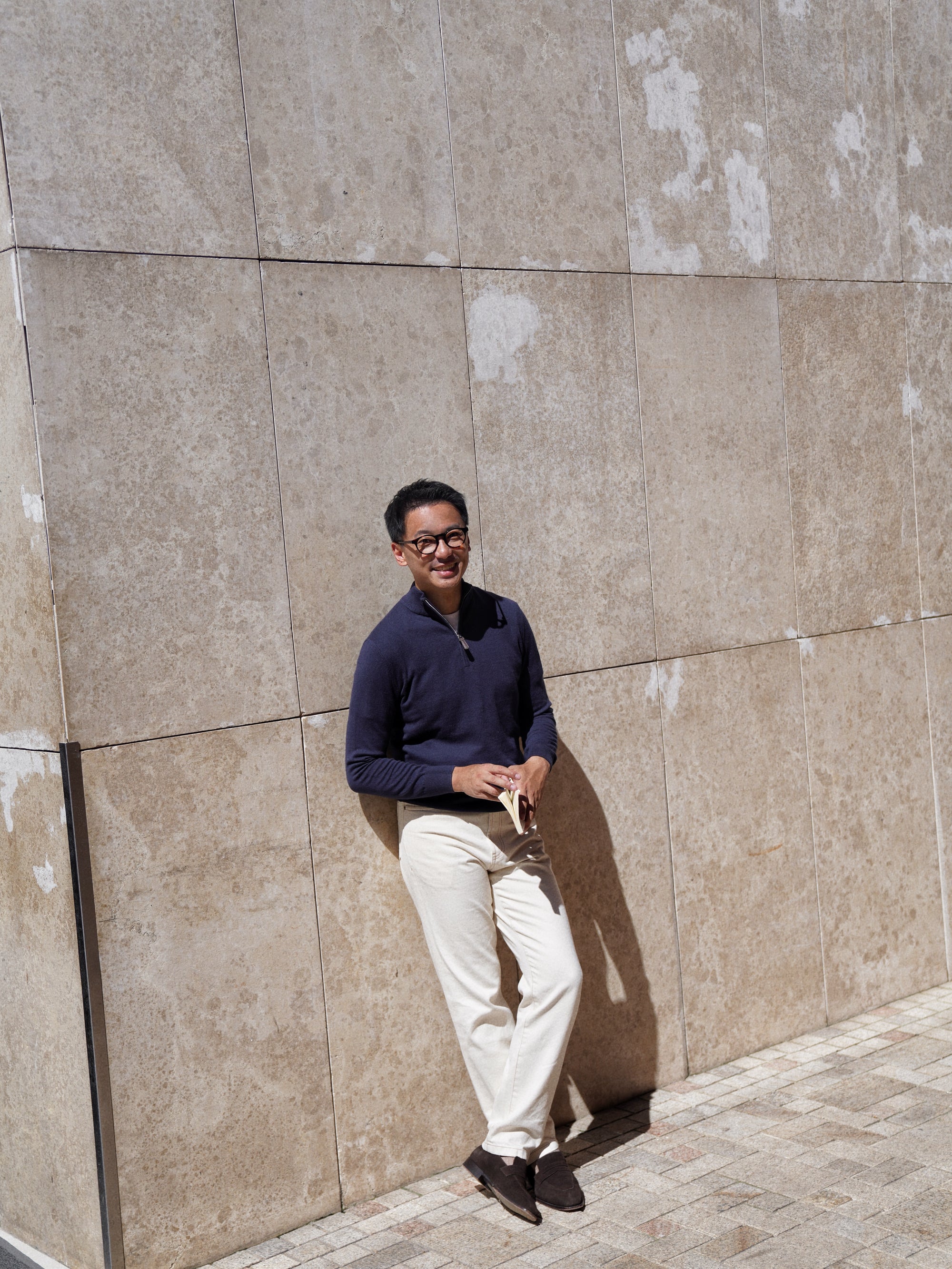 Cotton Wool Blending Half Zip Jumper