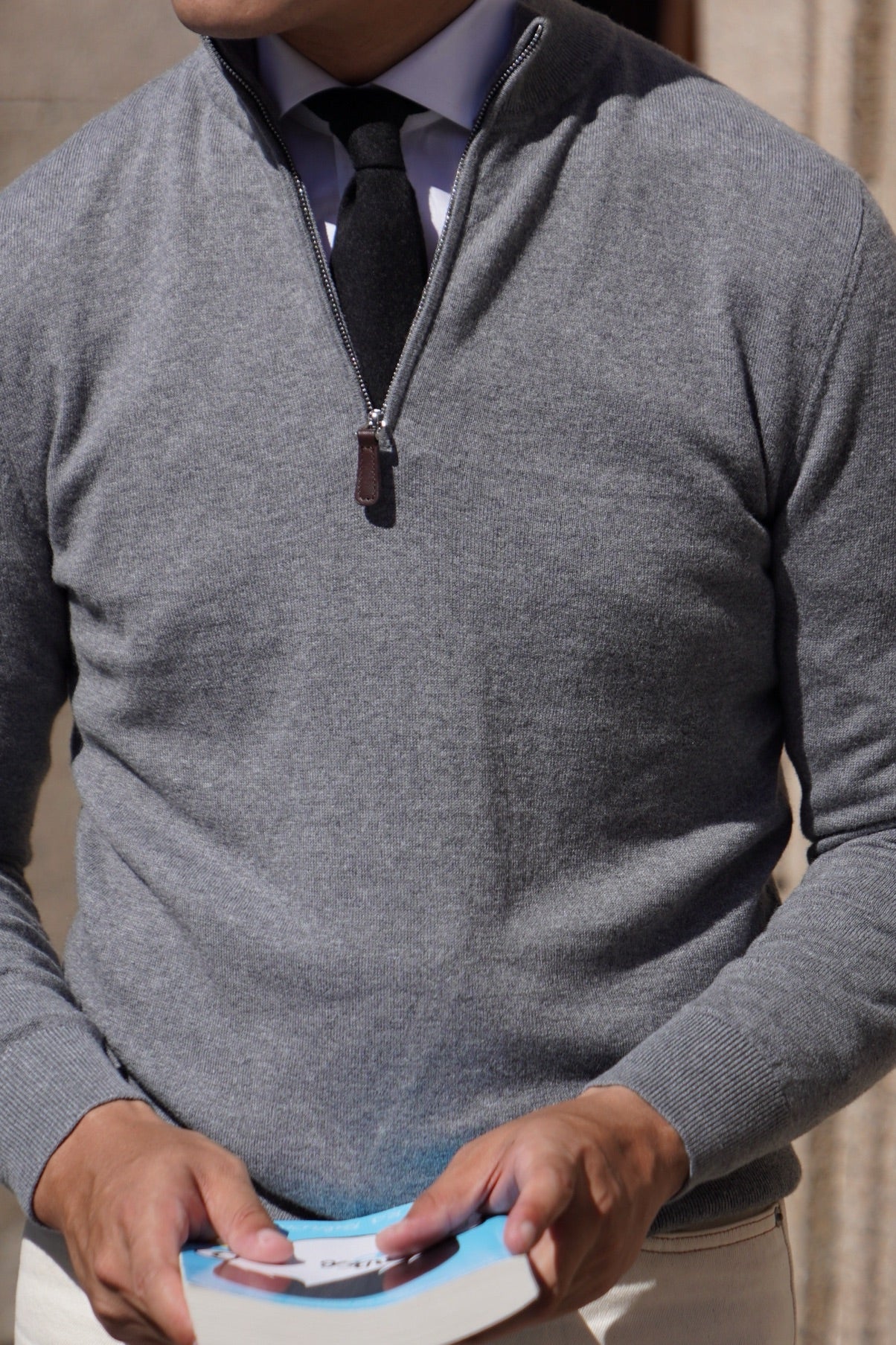 Cotton Wool Blending Half Zip Jumper
