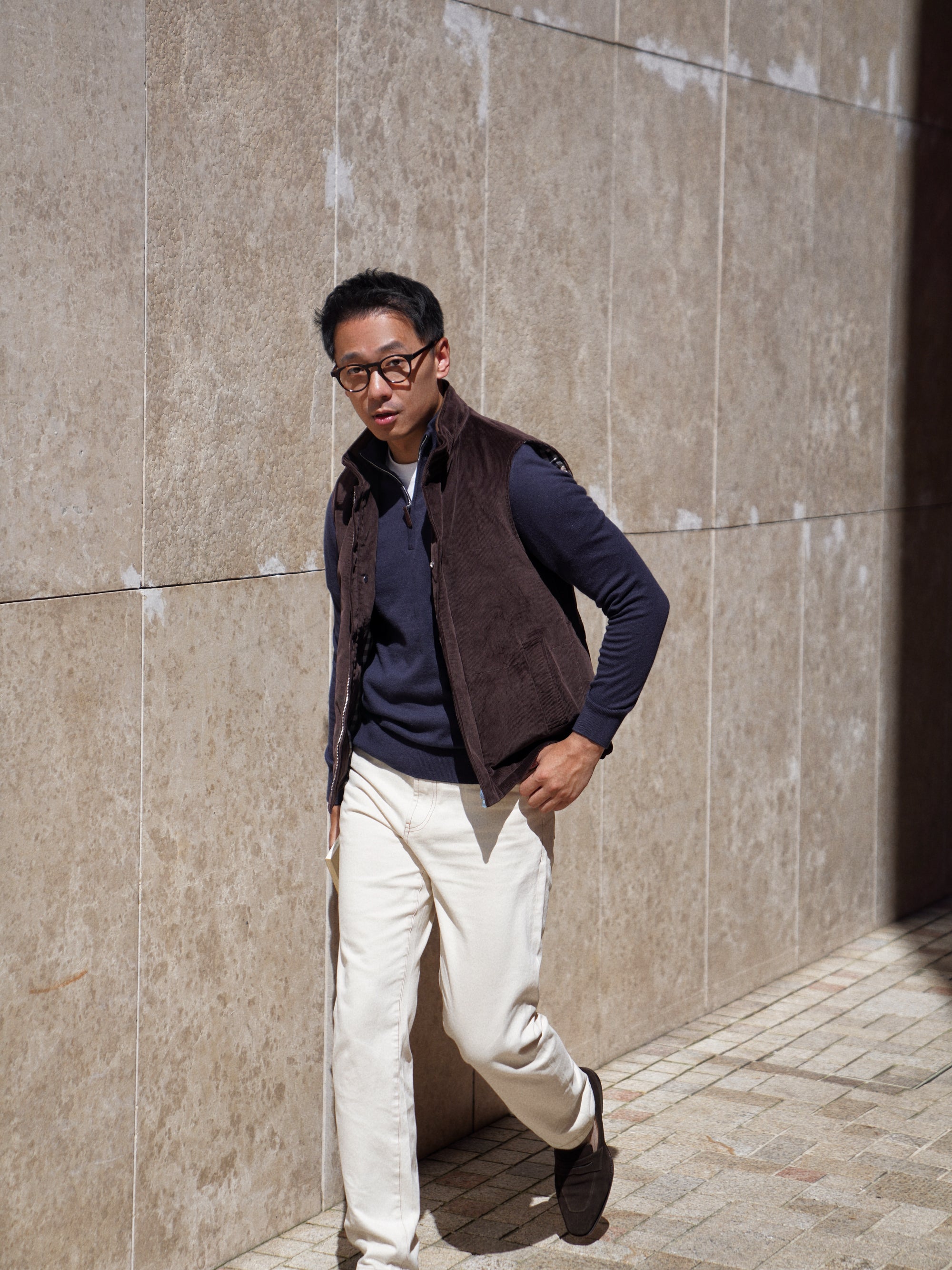 Chocolate Cotton Corduroy Gilet #436