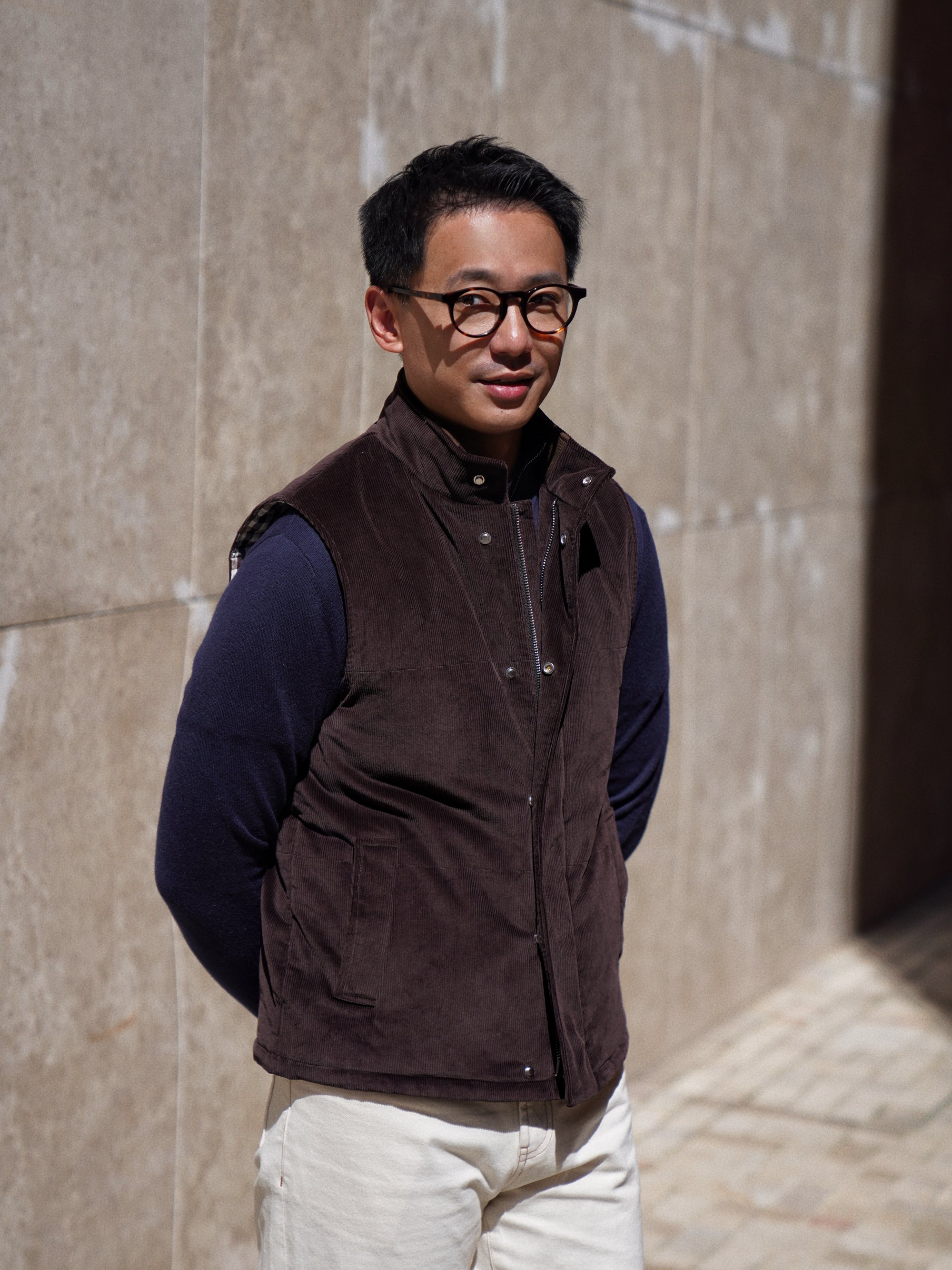 Chocolate Cotton Corduroy Gilet #436