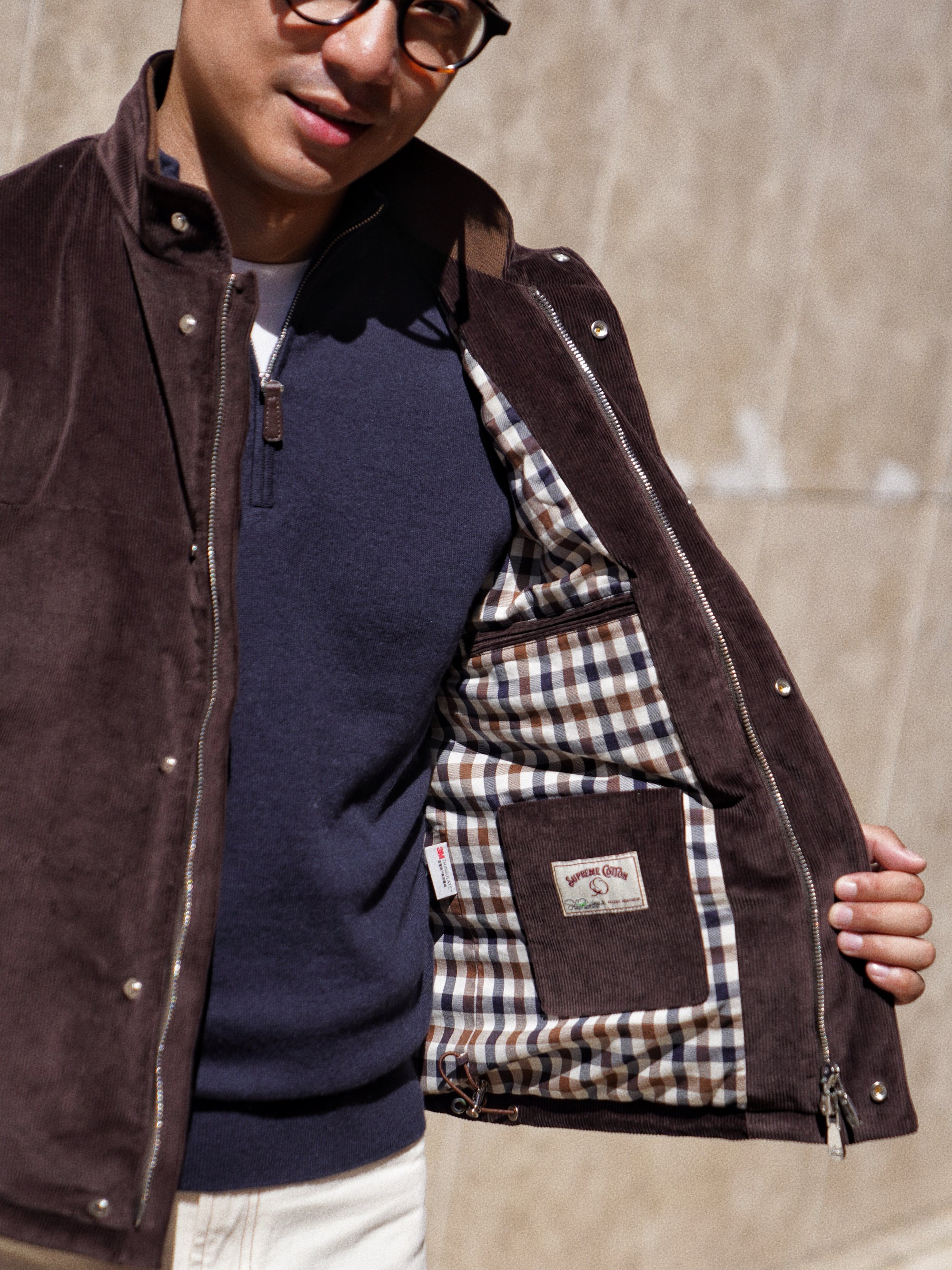 Chocolate Cotton Corduroy Gilet #436