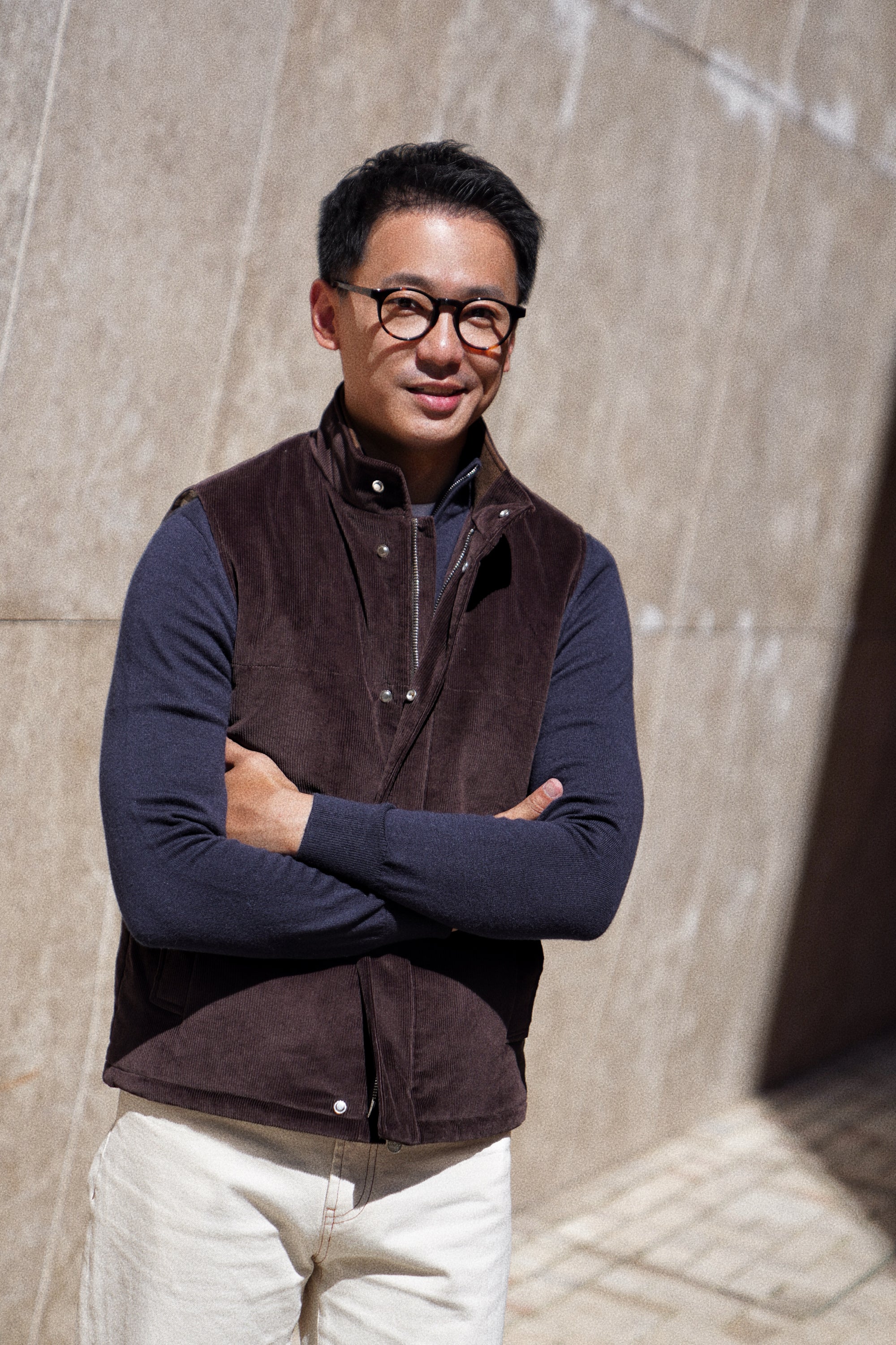 Chocolate Cotton Corduroy Gilet #436