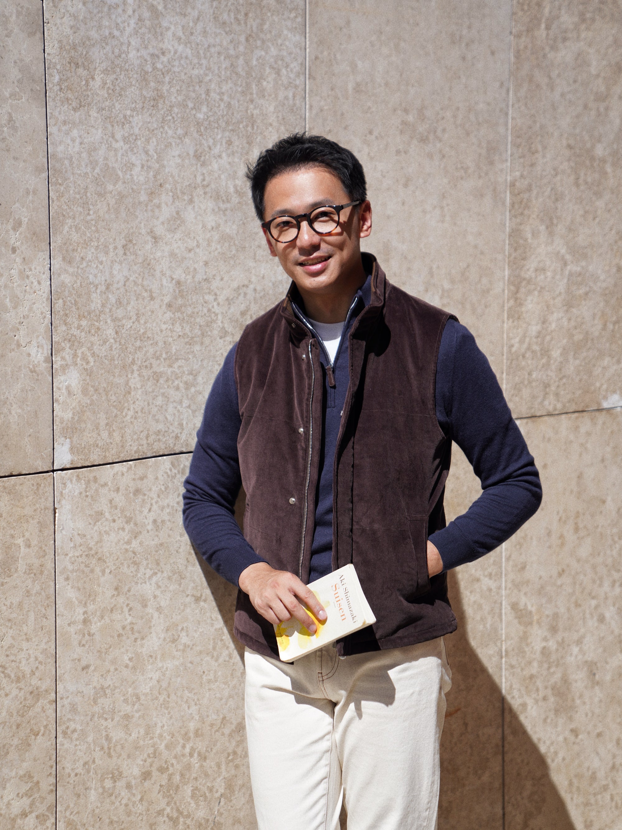 Chocolate Cotton Corduroy Gilet #436