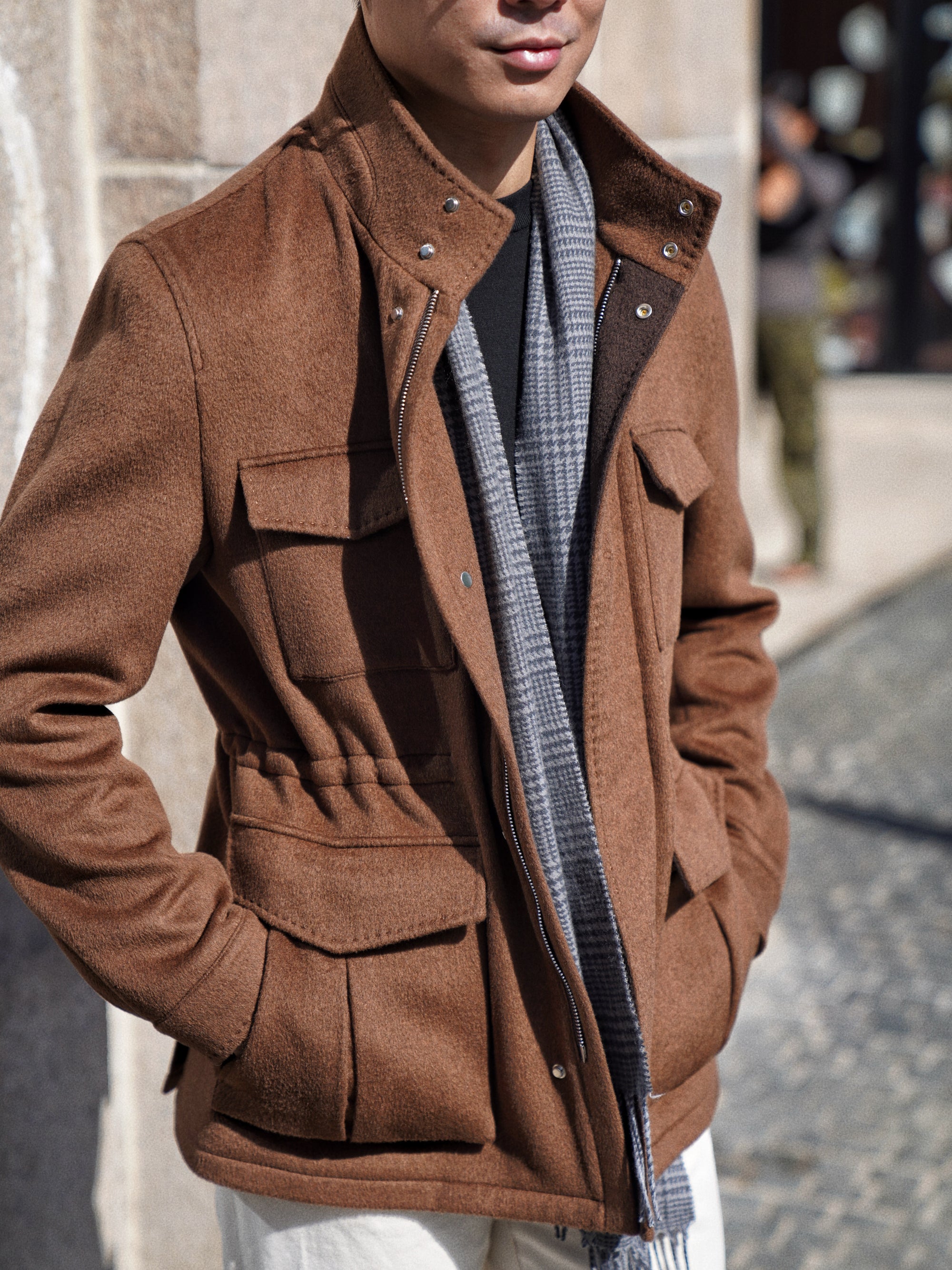 Tobacco Wool Silk M65 Jacket #376