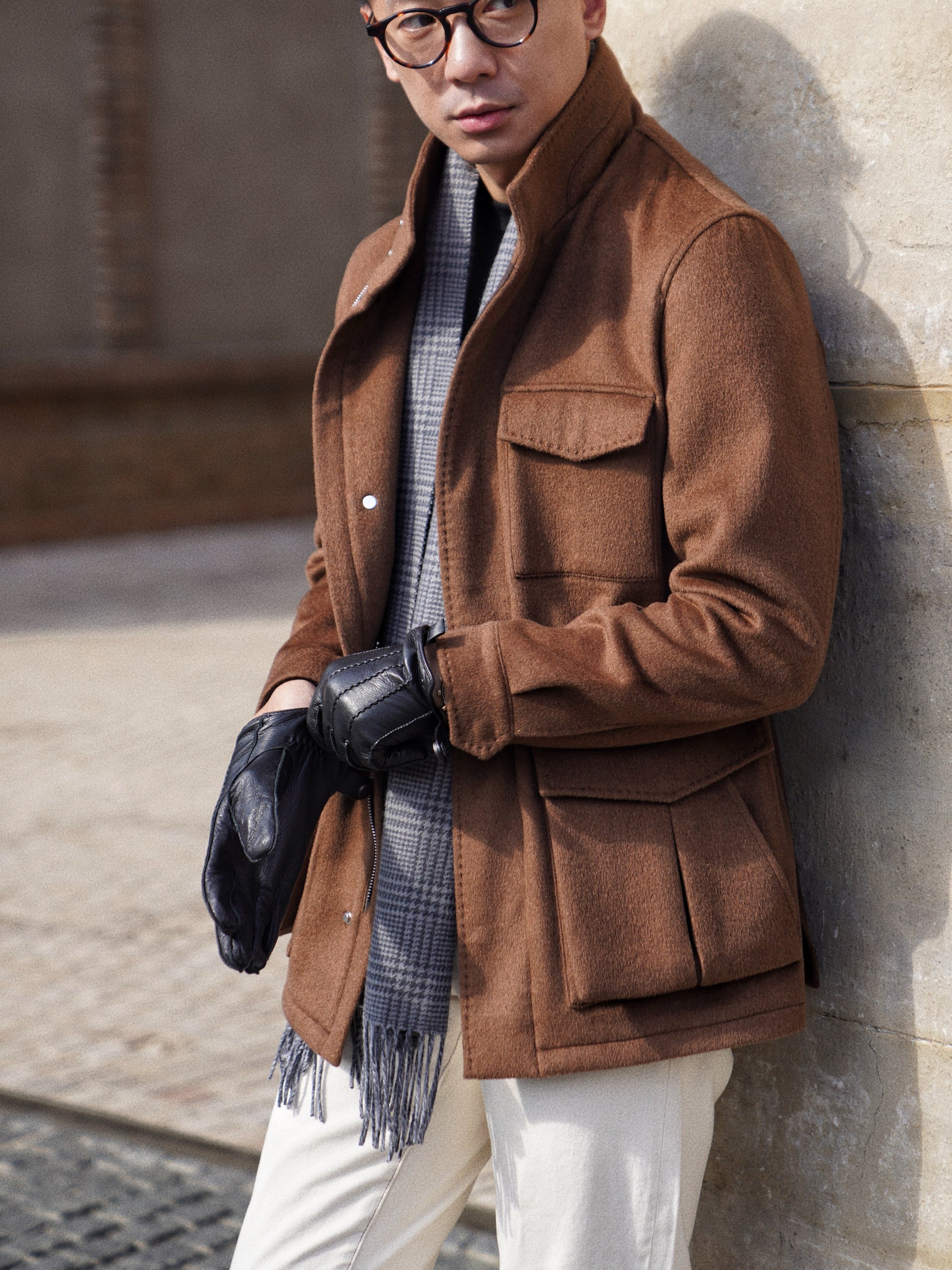Tobacco Wool Silk M65 Jacket #376