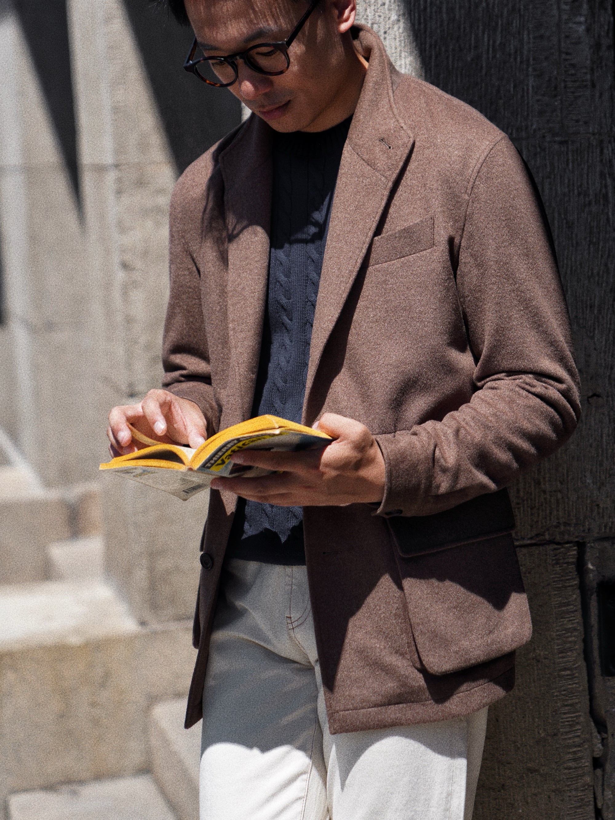 Tobacco Wool Silk Flannel Teba Jacket #433