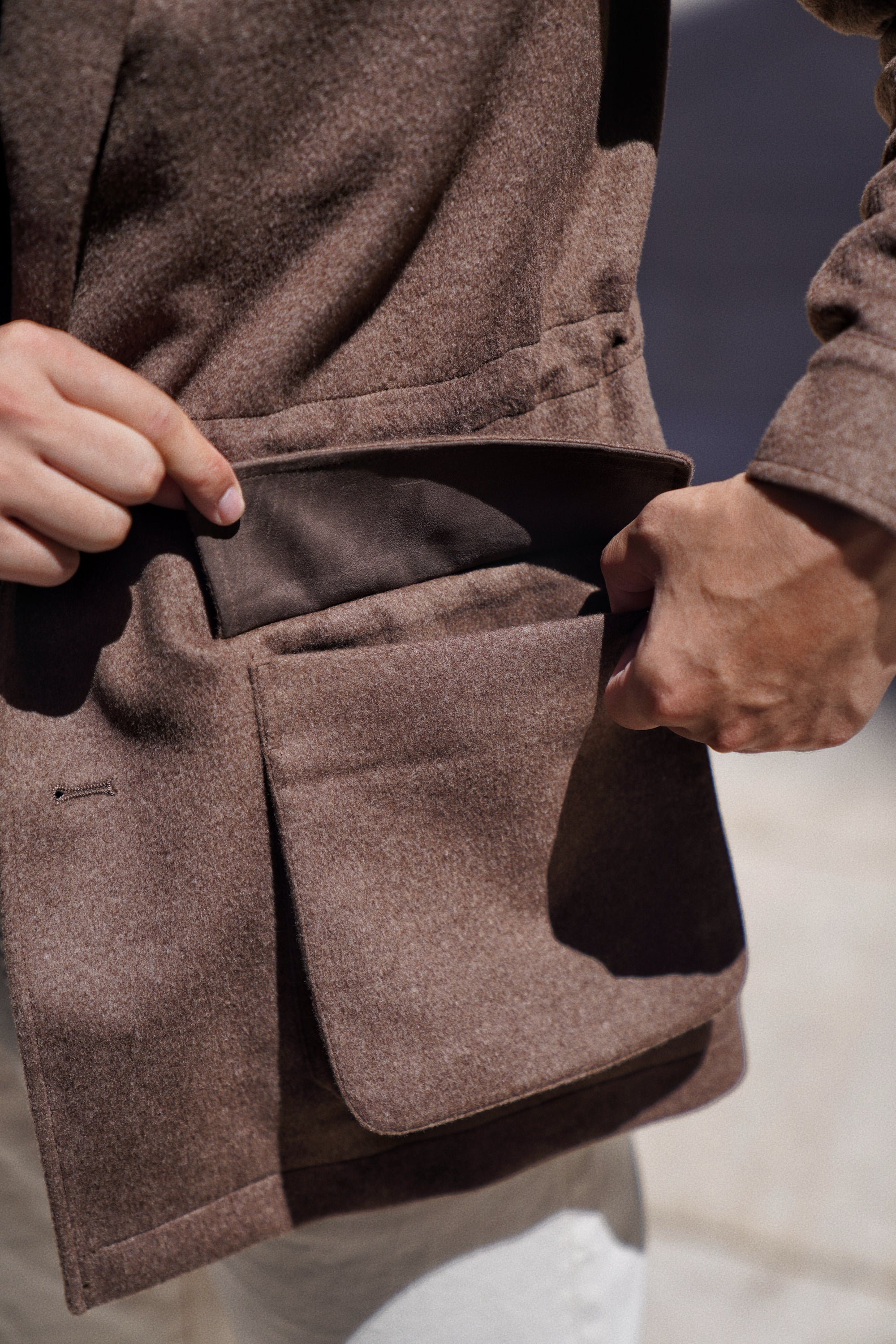 Tobacco Wool Silk Flannel Teba Jacket #433