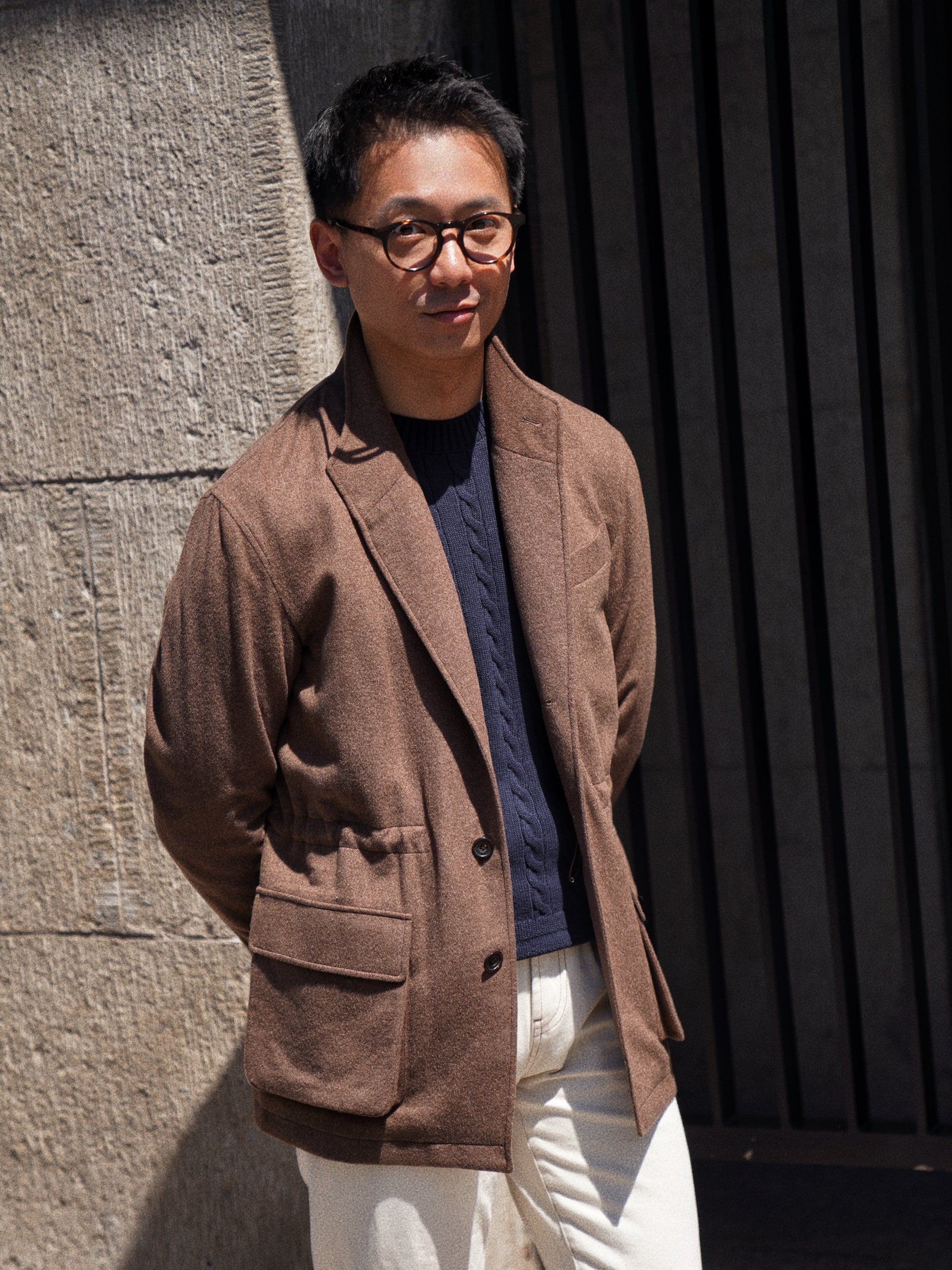 Tobacco Wool Silk Flannel Teba Jacket #433