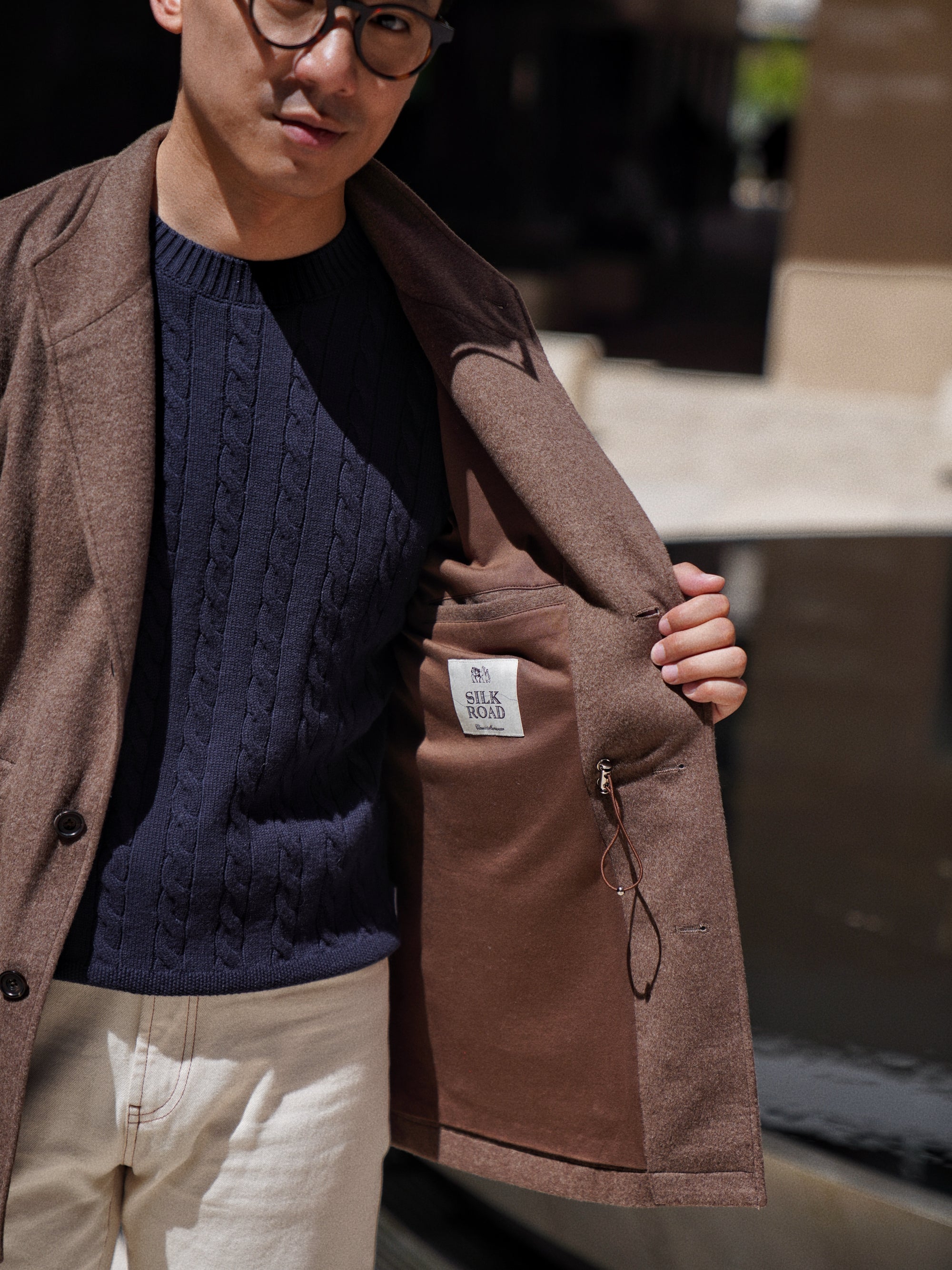 Tobacco Wool Silk Flannel Teba Jacket #433