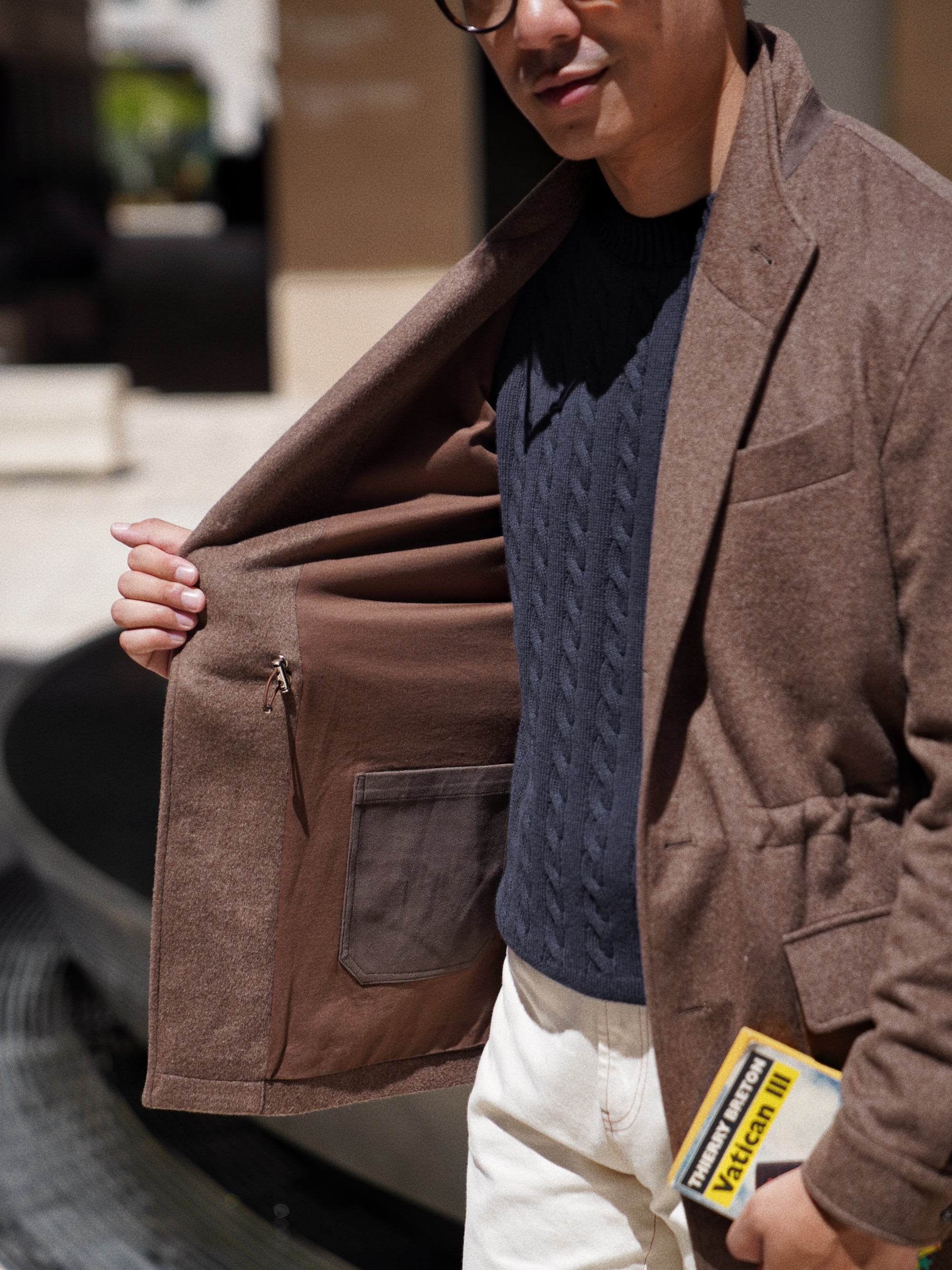 Tobacco Wool Silk Flannel Teba Jacket #433