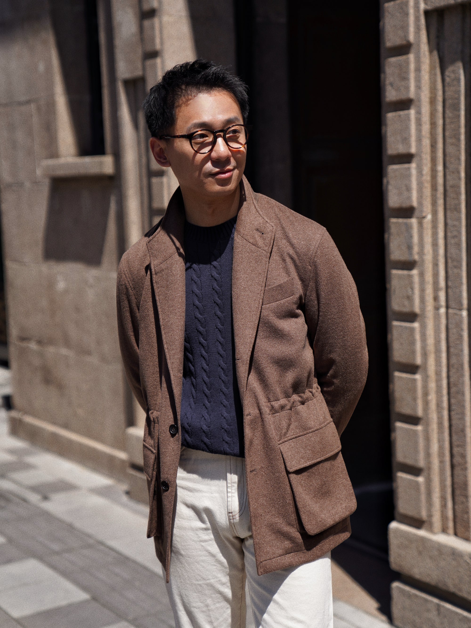 Tobacco Wool Silk Flannel Teba Jacket #433