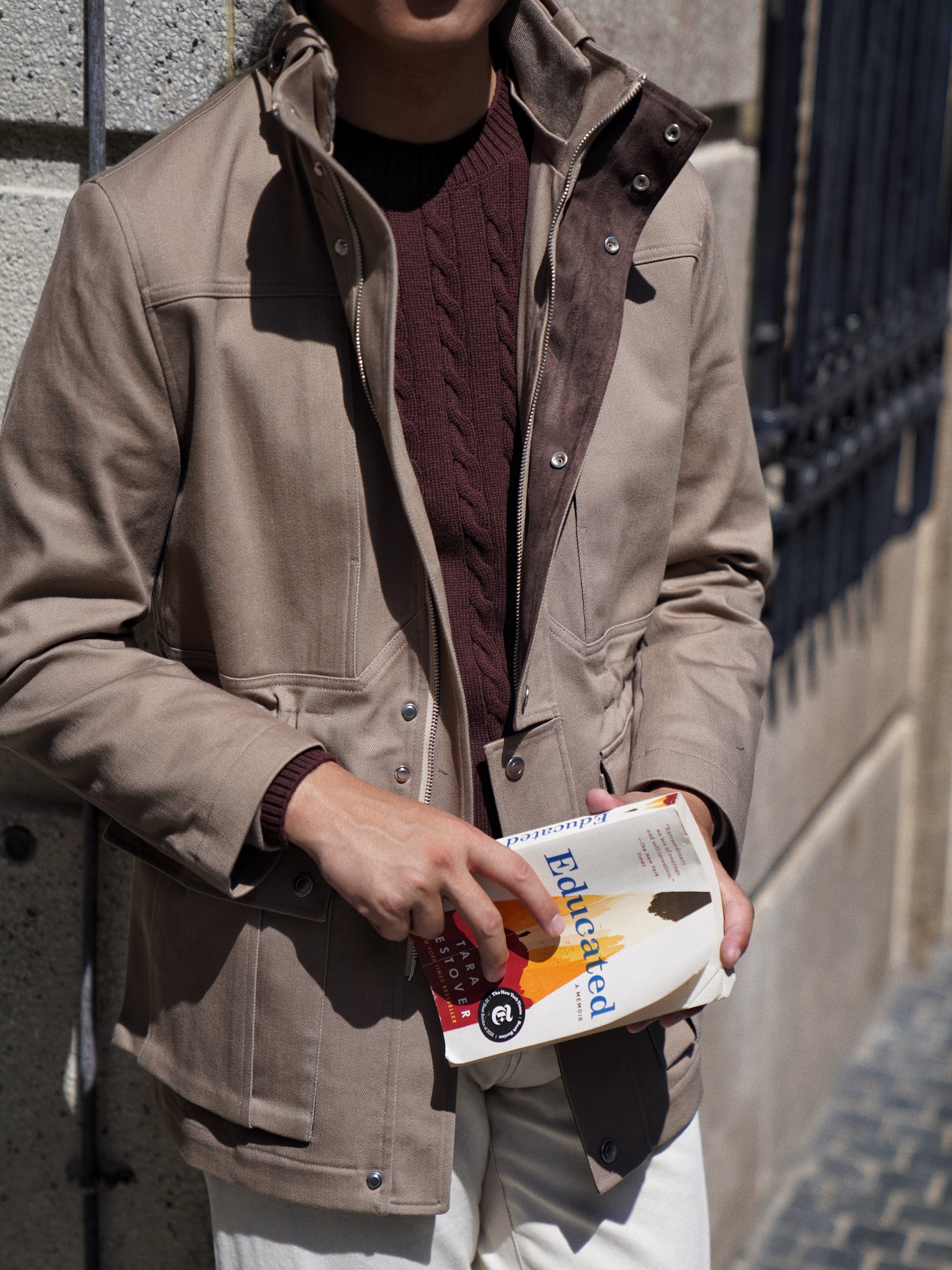 Taupe Waterproof Cotton Racing Jacket #368