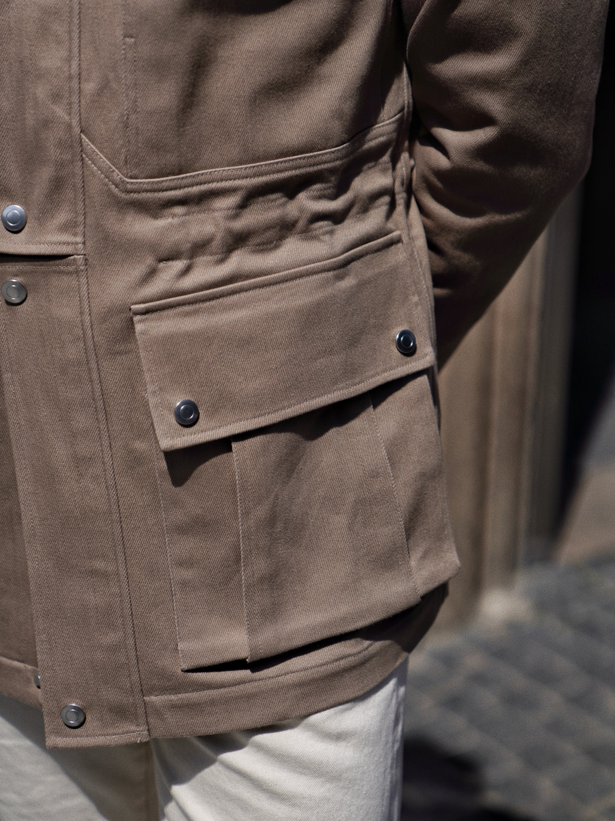 Taupe Waterproof Cotton Racing Jacket #368