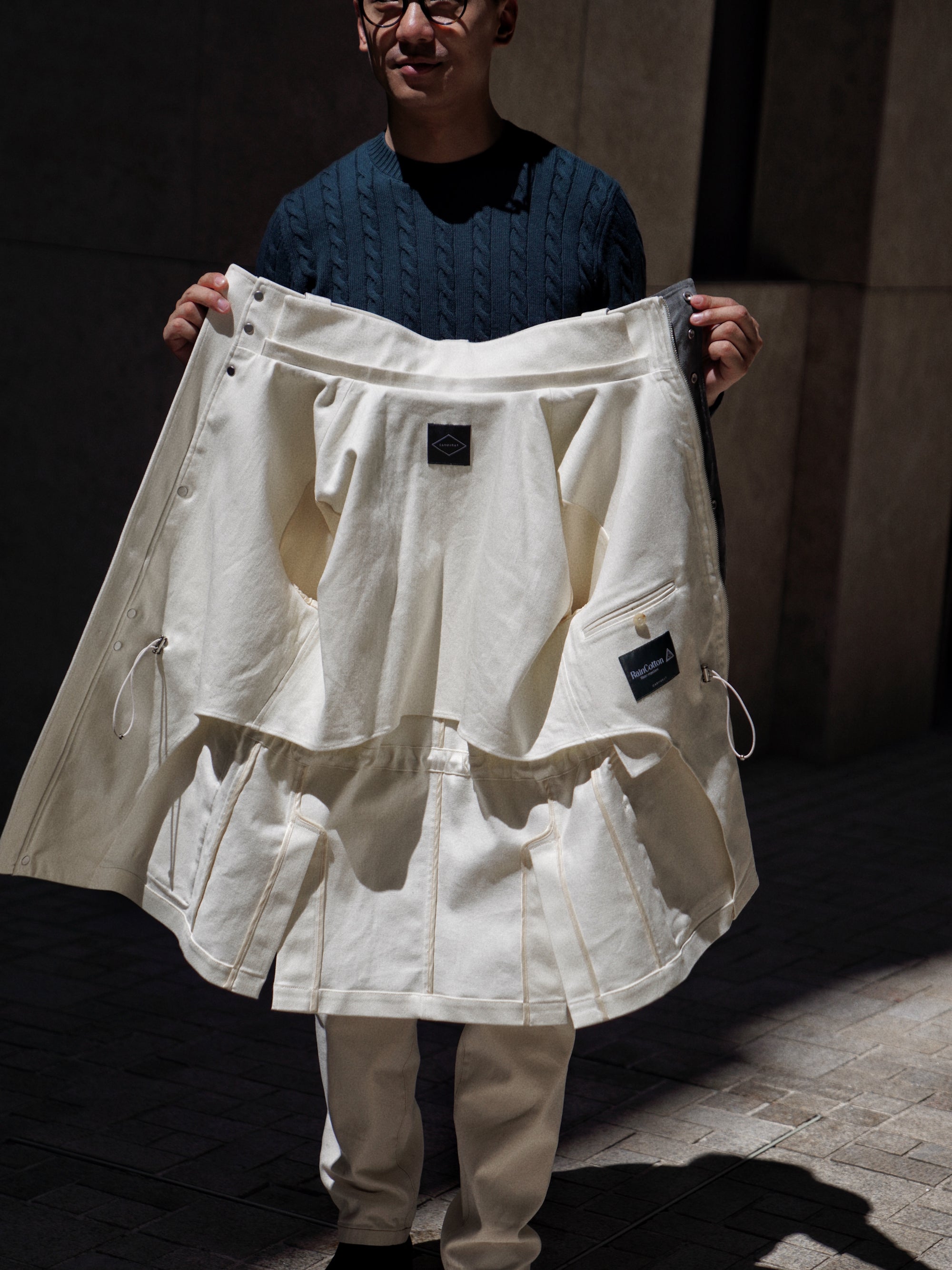 Beige Waterproof Cotton Racing Jacket #370