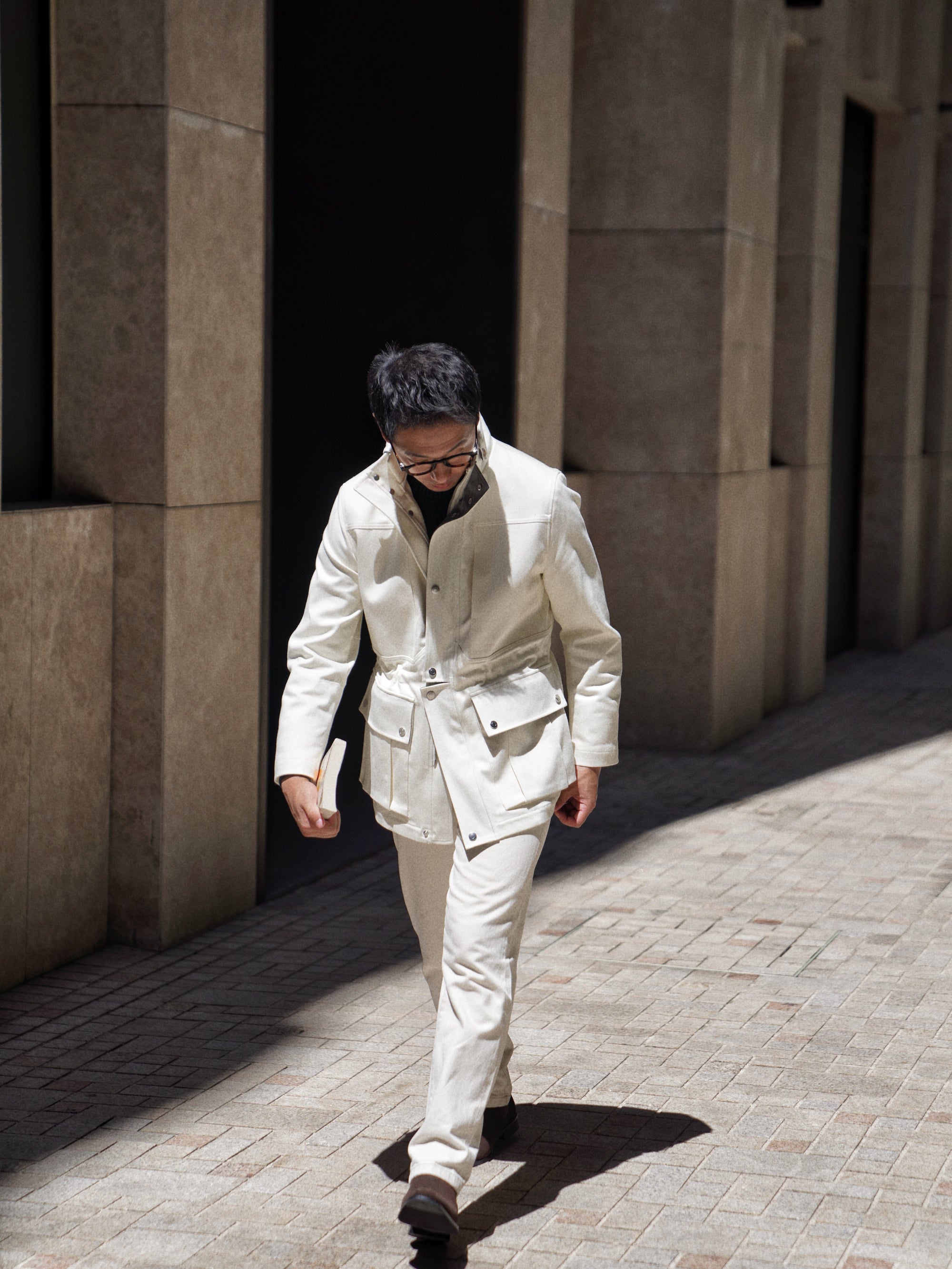 Beige Waterproof Cotton Racing Jacket #370