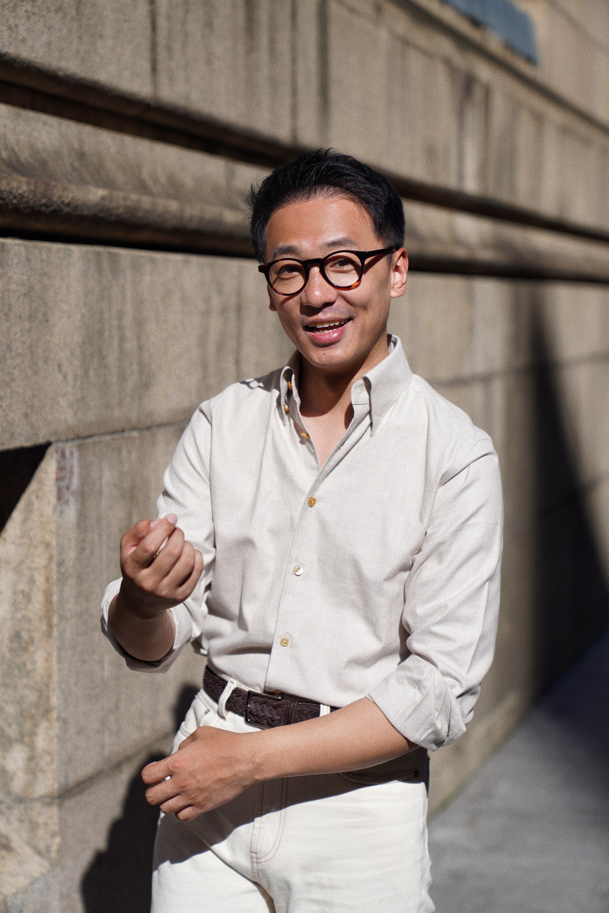 Herringbone Cotton Yakwool Flannel Shirt