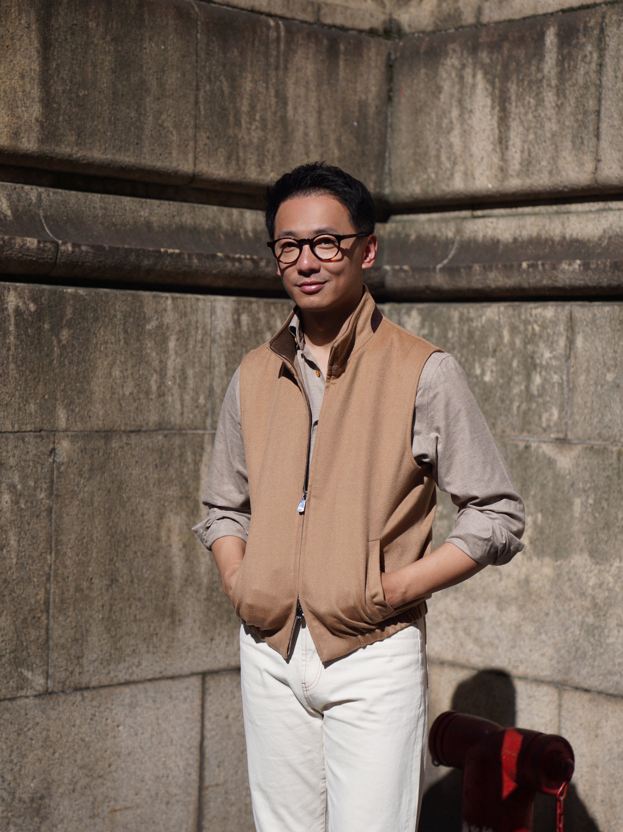 Herringbone Cotton Yakwool Flannel Shirt