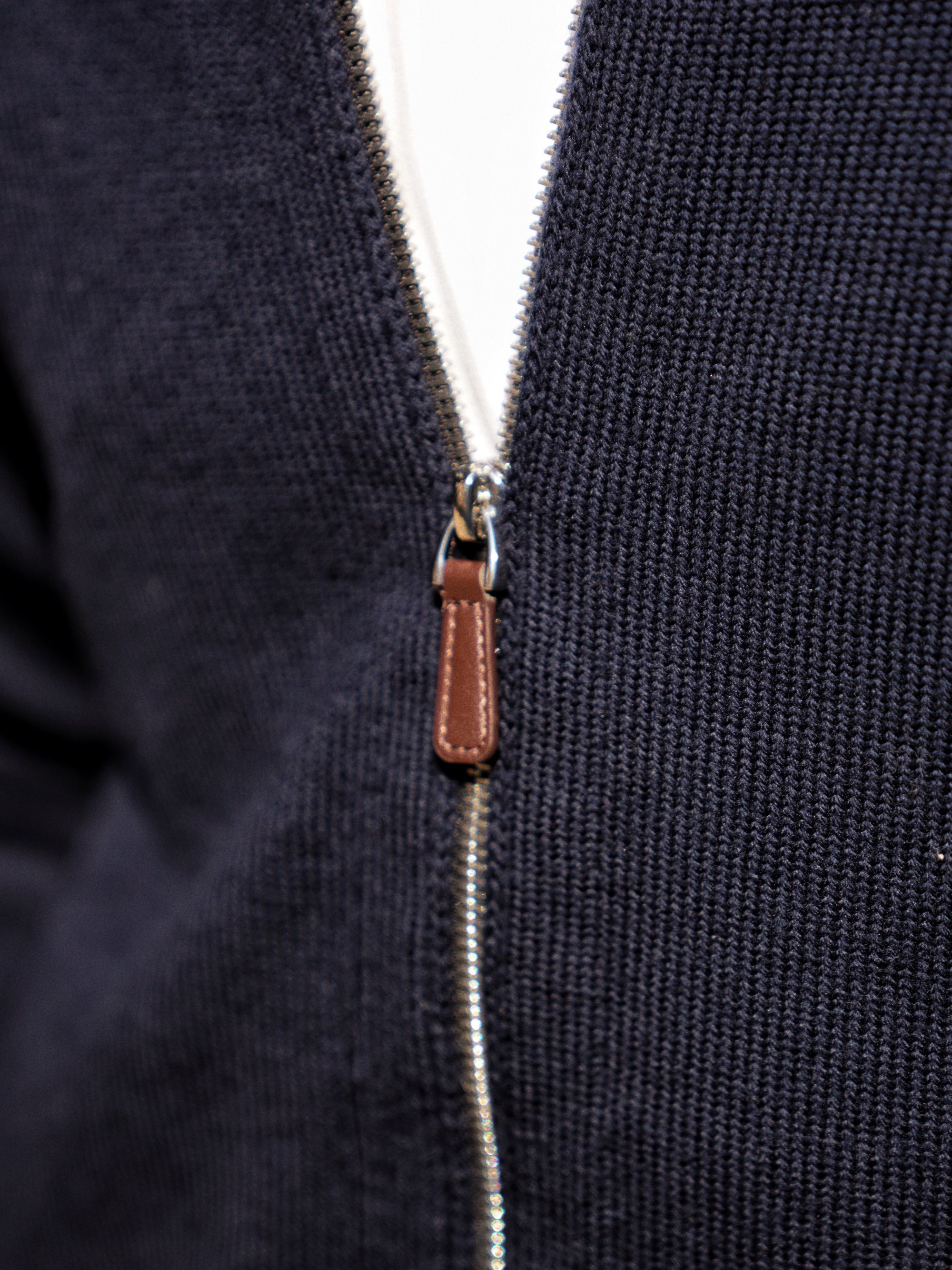Navy 17 Micron Wool Zip Cardigan