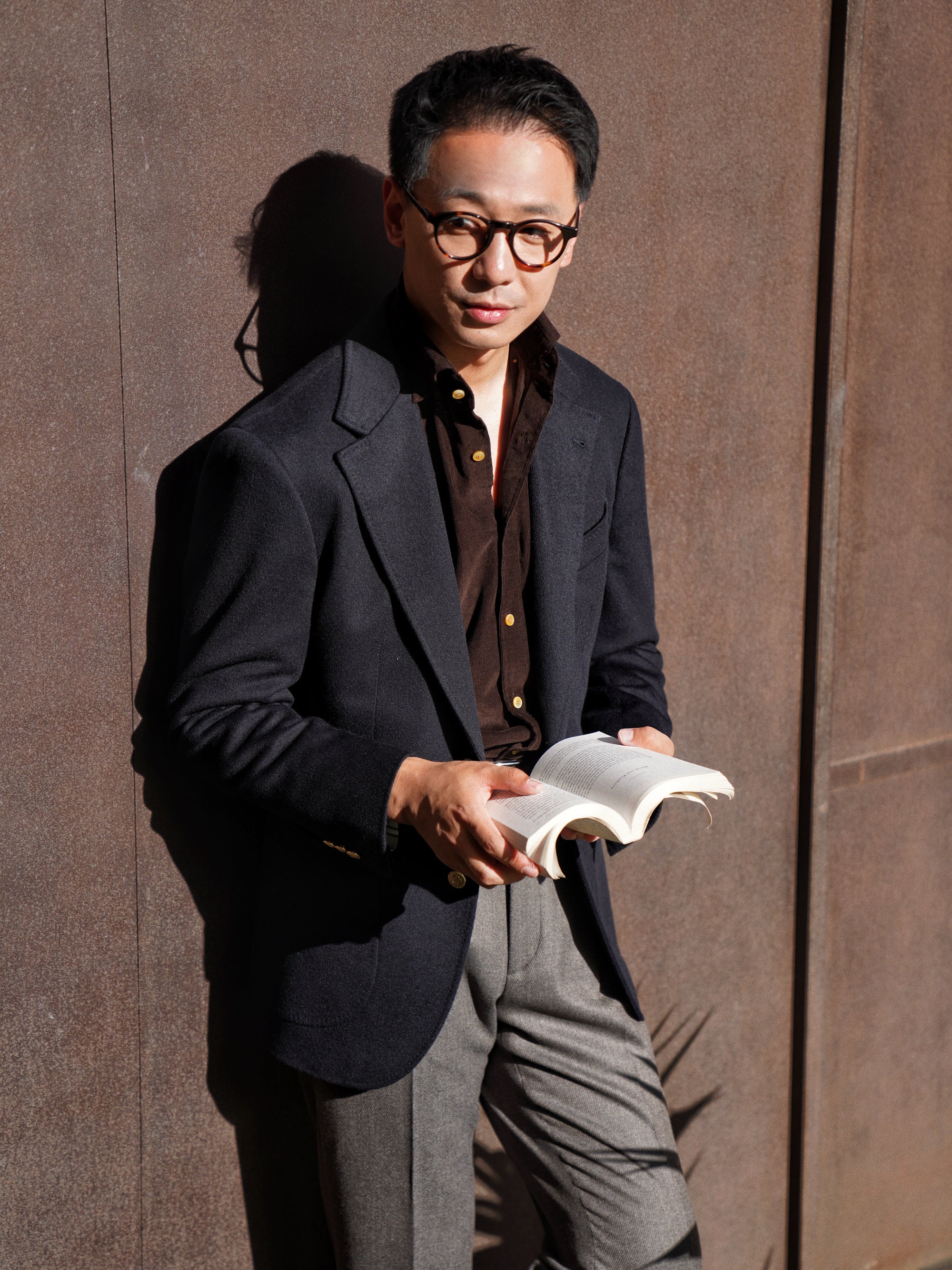 Navy Wool Cashmere Blazer #833