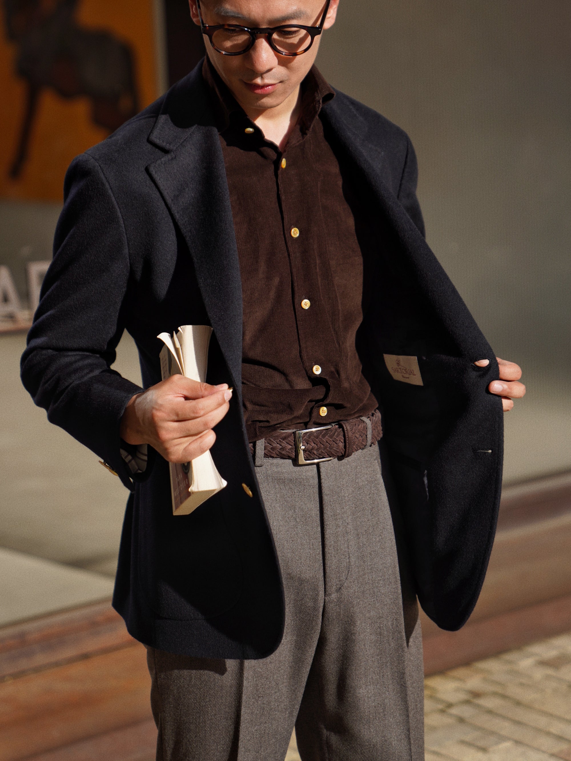 Navy Wool Cashmere Blazer #833