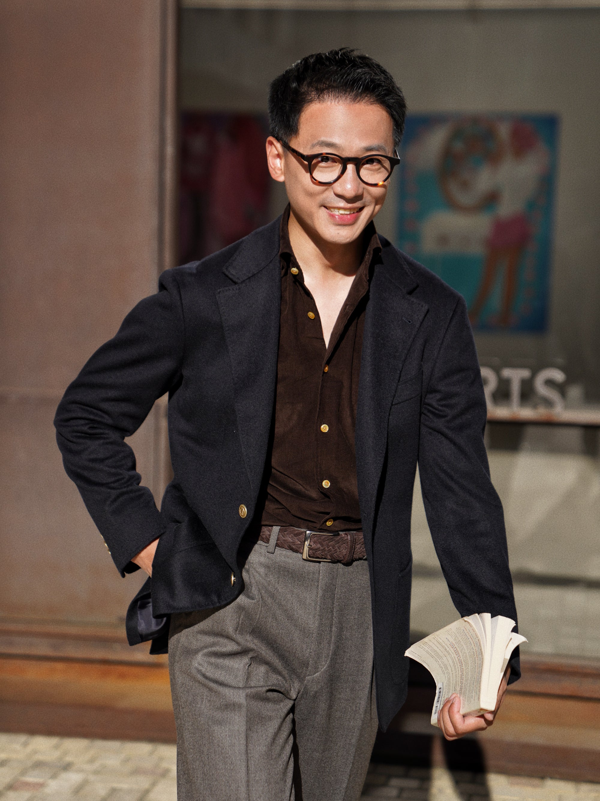 Navy Wool Cashmere Blazer #833