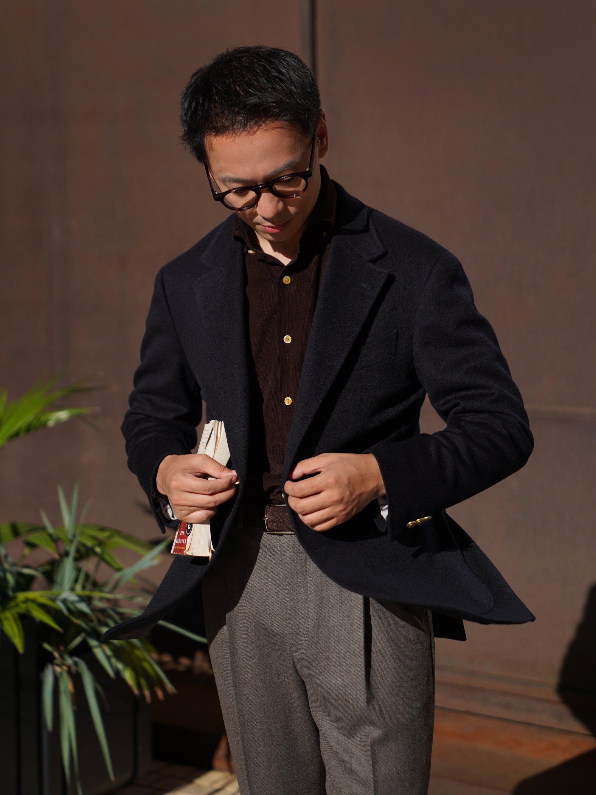 Navy Wool Cashmere Blazer #833